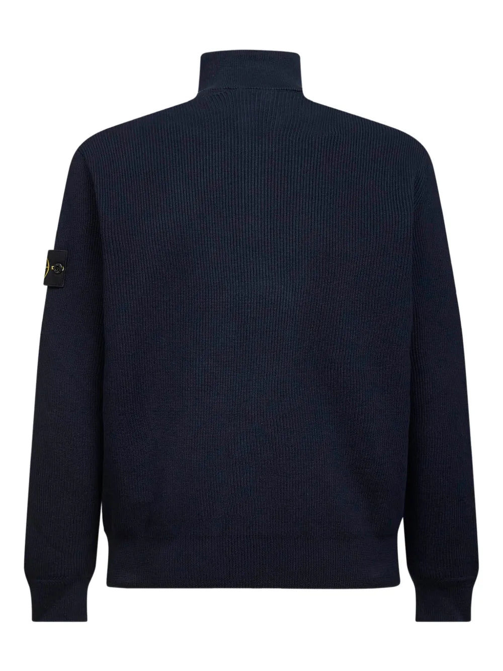 Ribbed stand-collar cardigan-STONE ISLAND-Verso
