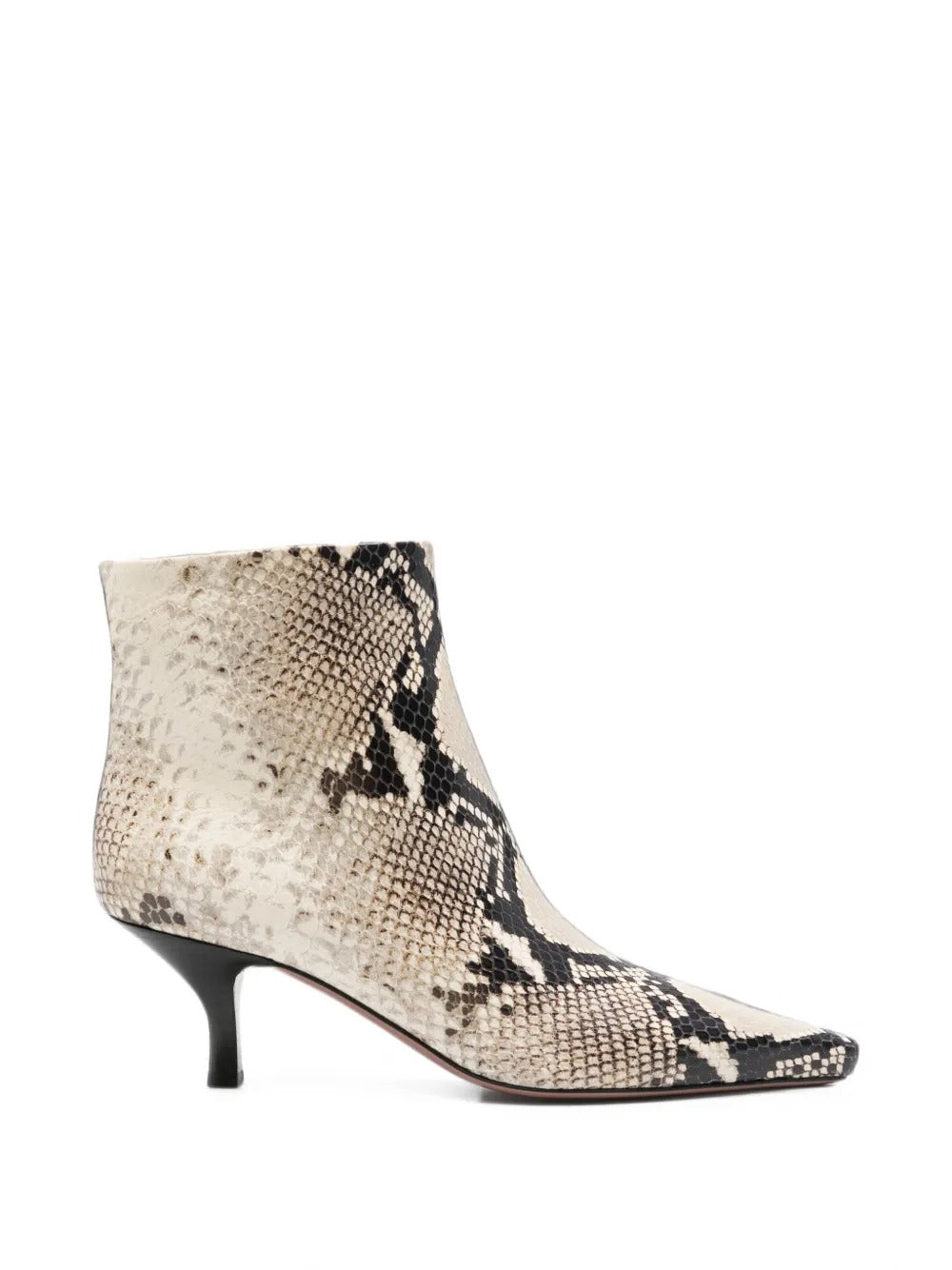 Rose snake-effect leather ankle boots-PARIS TEXAS-309654-36-Verso
