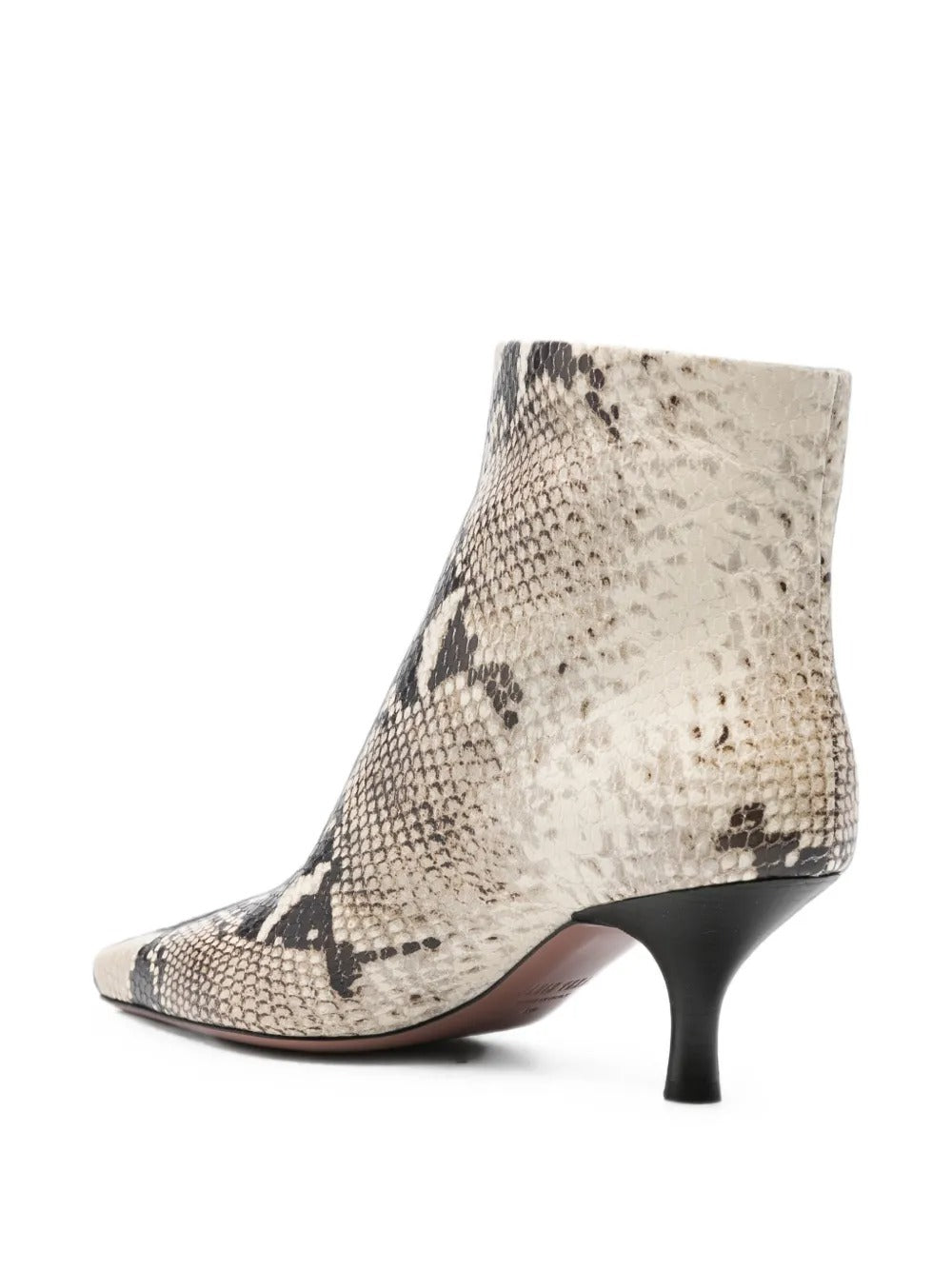 Rose snake-effect leather ankle boots-PARIS TEXAS-Verso