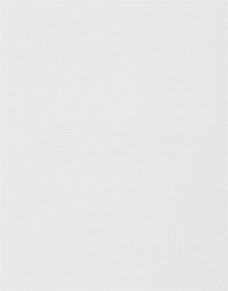 Round-neck silk sweater with dolce&gabbana logo-DOLCE & GABBANA-Verso