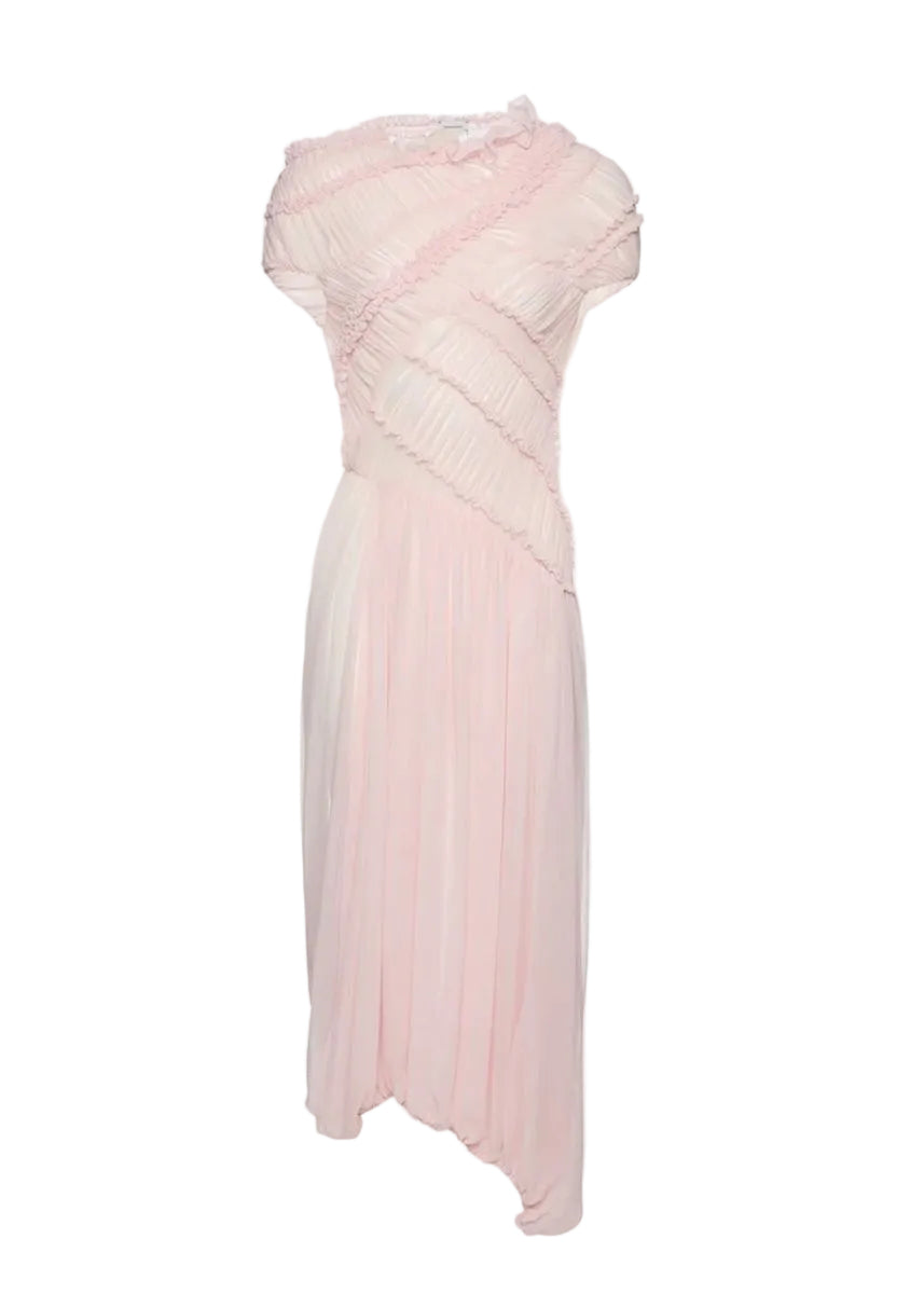 Ruched muslin midi dress in pink-MAGDA BUTRYM-308206-36-Verso