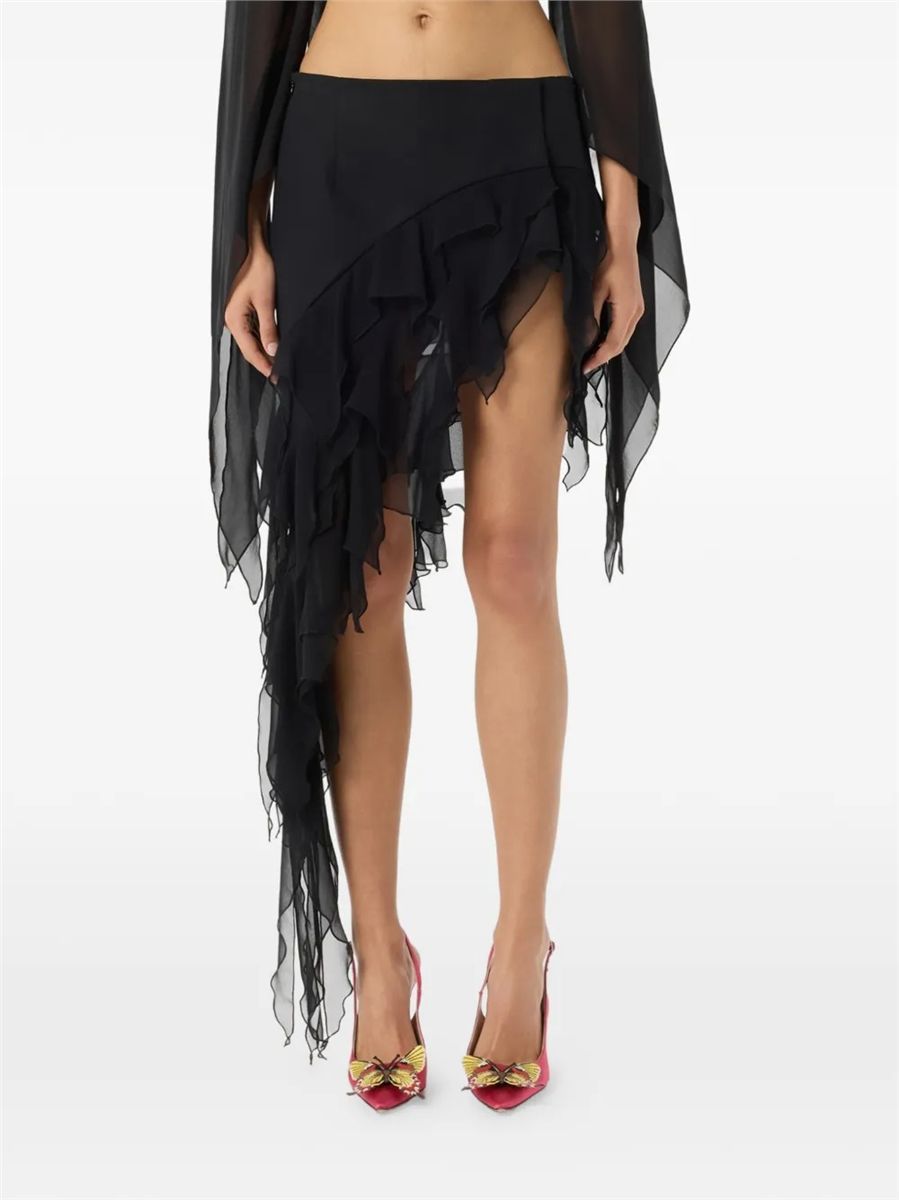 Ruffled Asymmetrical Skirt-BLUMARINE-Verso