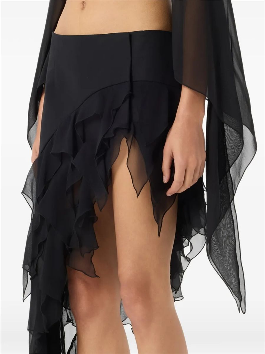 Ruffled Asymmetrical Skirt-BLUMARINE-Verso