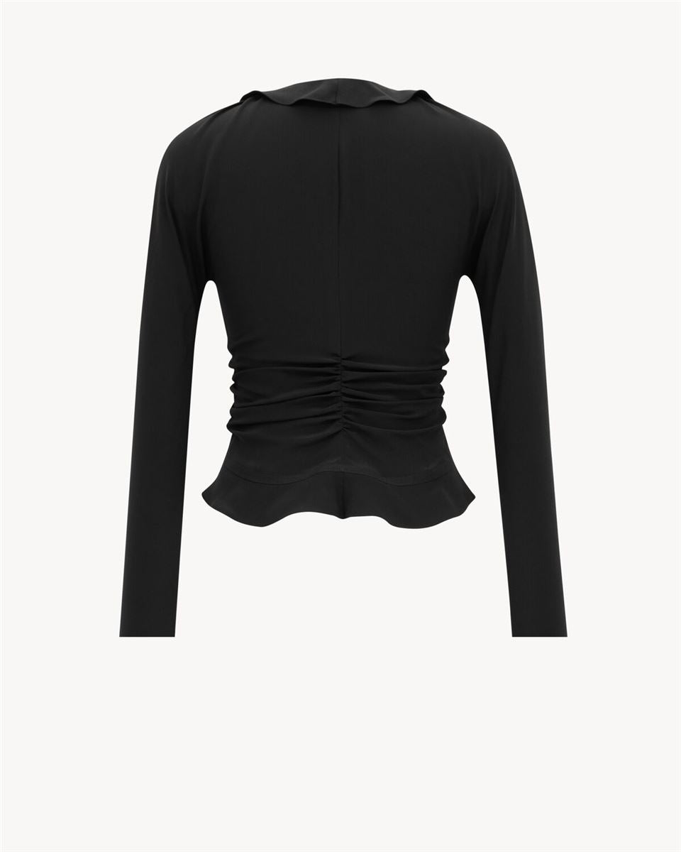 RUFFLED BLOUSE IN SILK CREPE DE CHINE -  SAINT LAURENT -  Verso