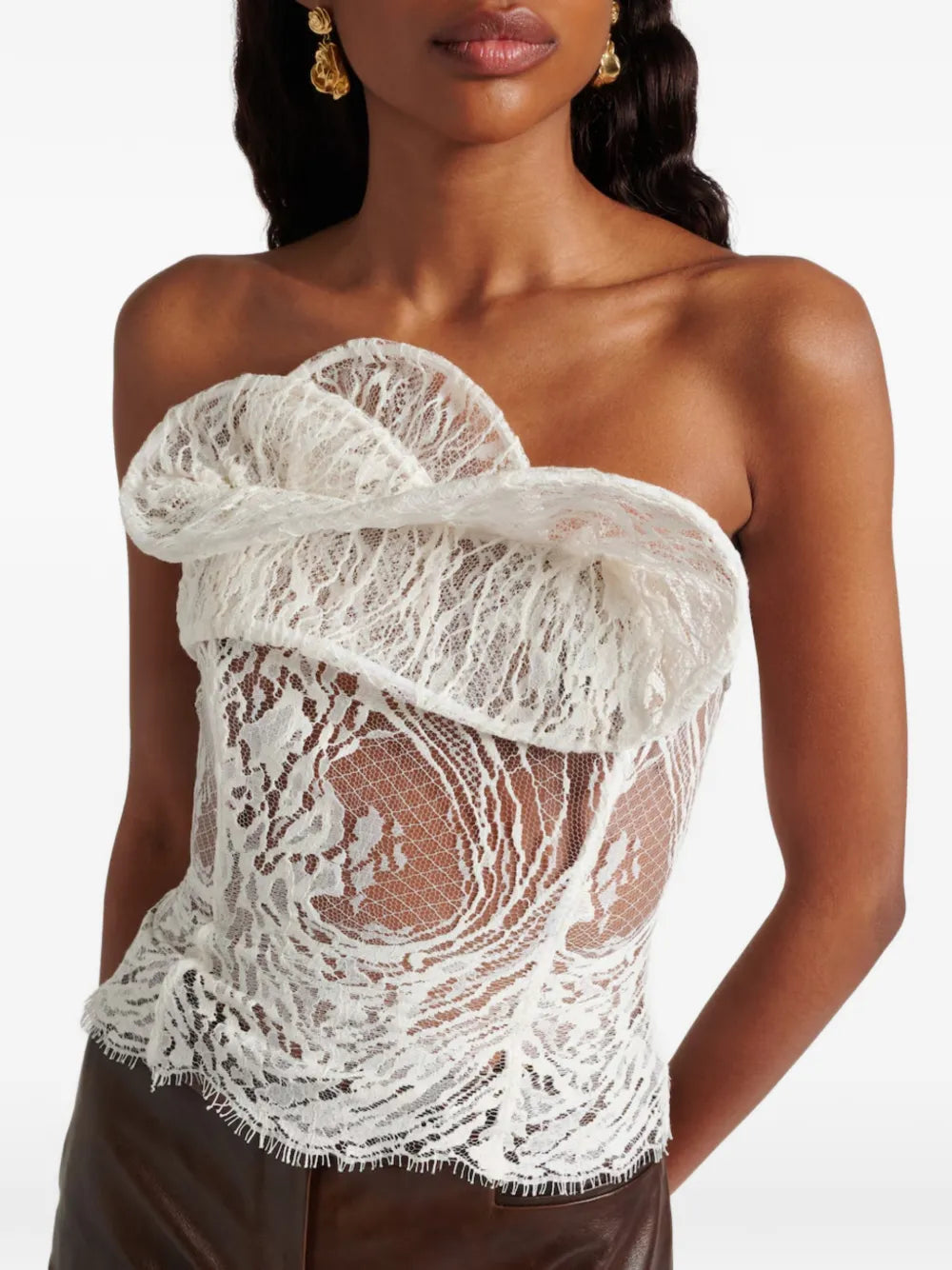 Ruffled lace corset top-MAGDA BUTRYM-Verso
