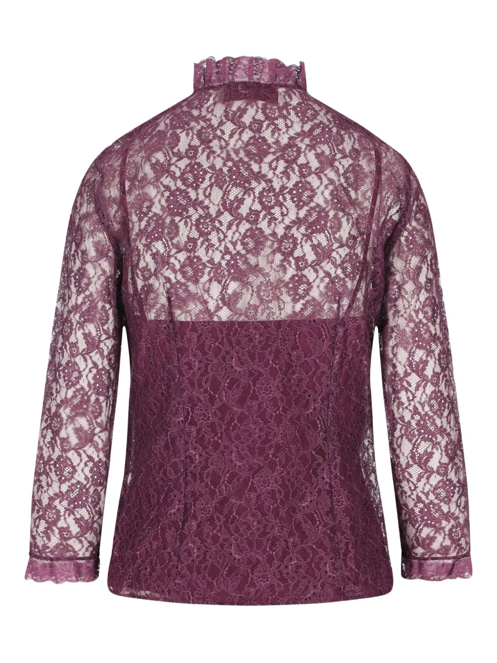 Ruffled lace shirt-GUCCI-Verso
