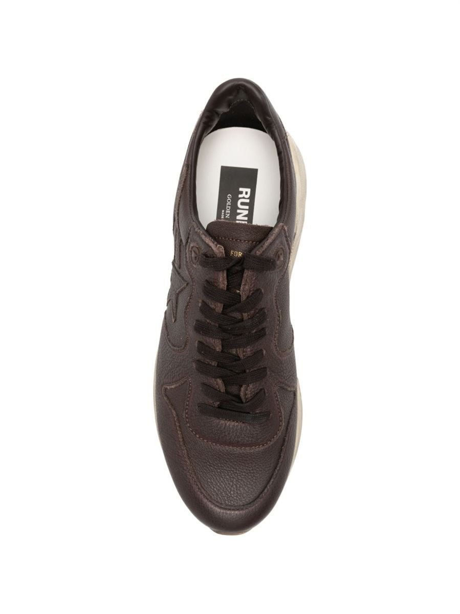 Running sole leather sneakers-GOLDEN GOOSE-Verso