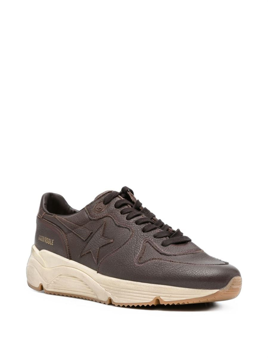 Running sole leather sneakers-GOLDEN GOOSE-Verso
