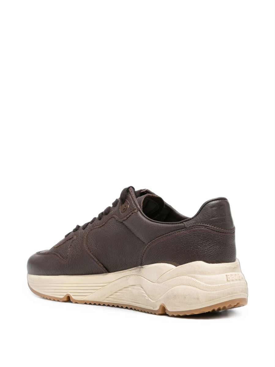 Running sole leather sneakers-GOLDEN GOOSE-Verso
