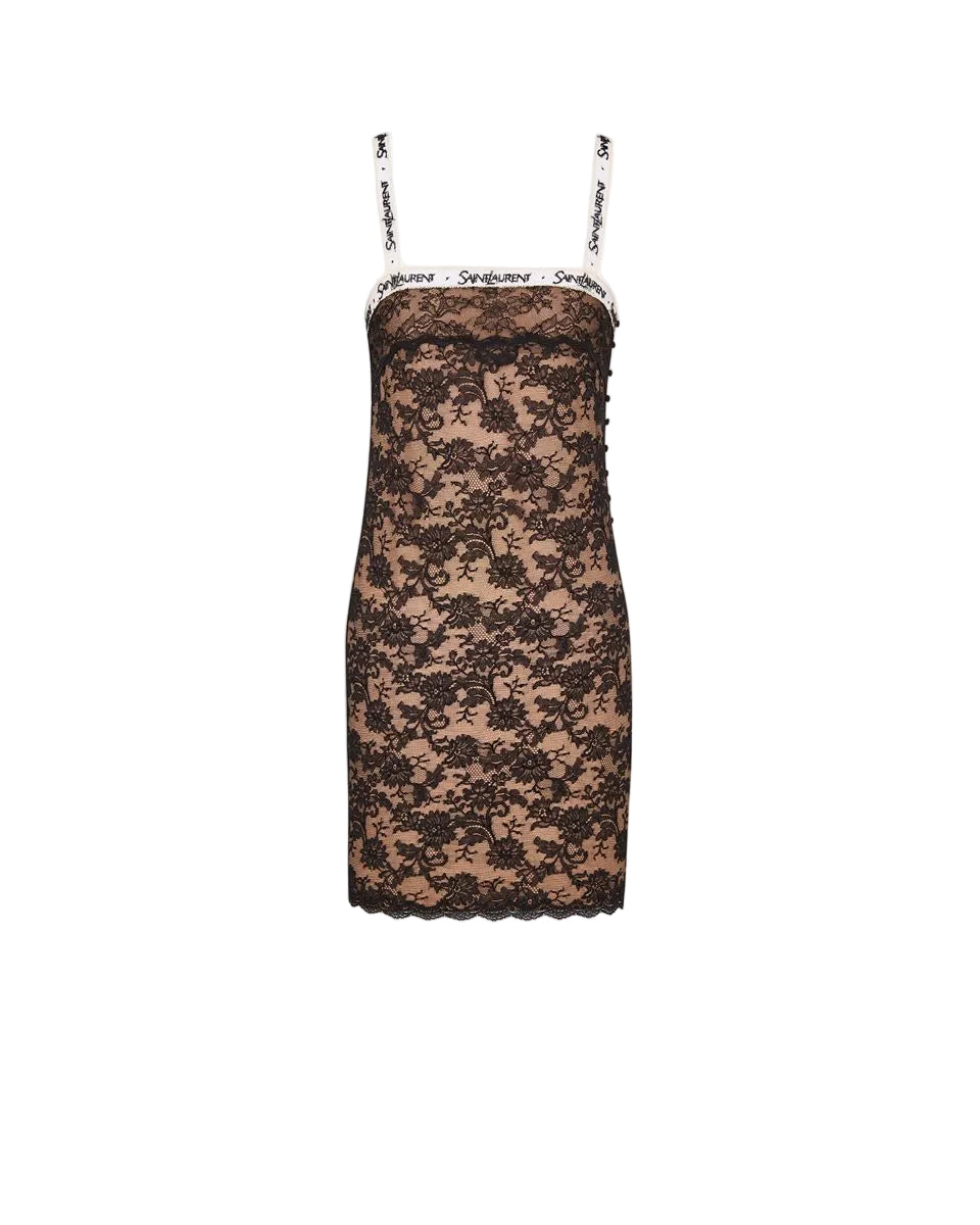Saint laurent lace slip dress-SAINT LAURENT-311057-38-Verso