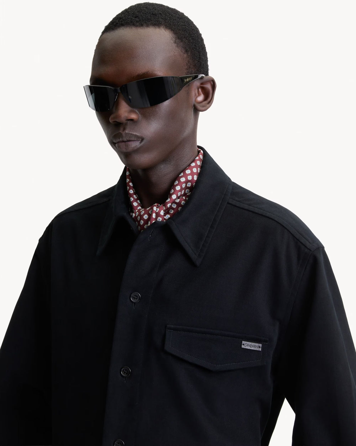 Saint laurent overshirt in cotton-SAINT LAURENT-Verso
