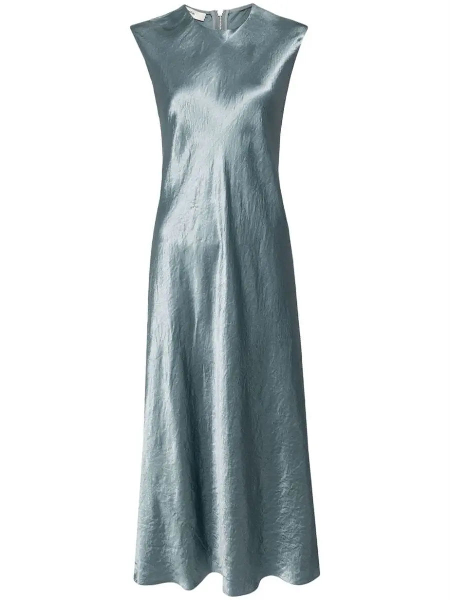SATIN CAP-SLEEVE DRESS VINCE