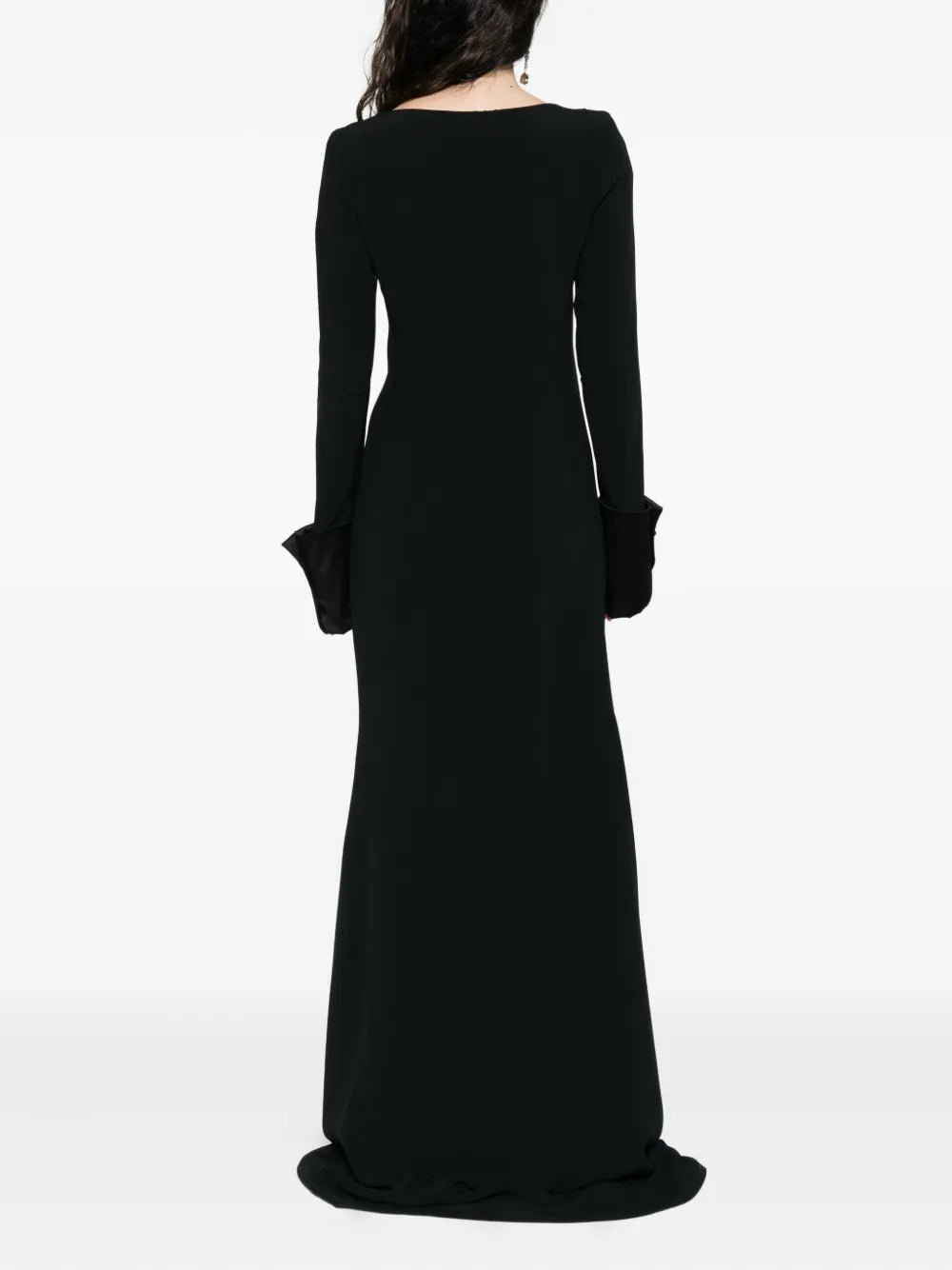 Satin-cuff long dress-ERMANNO SCERVINO-Verso