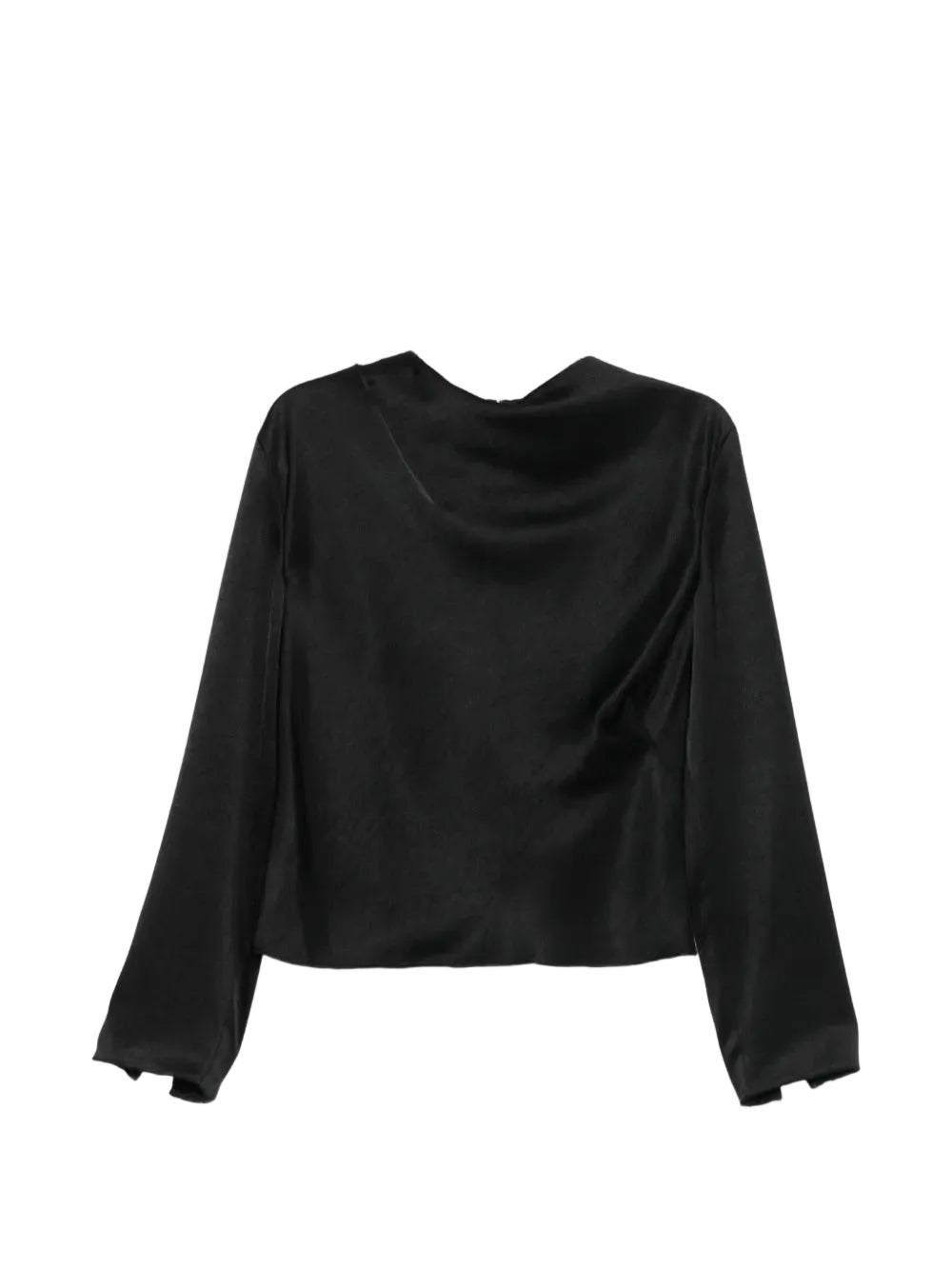 Satin Draped Cowl-Neck Long-Sleeve Top-VINCE-316046-S-Verso