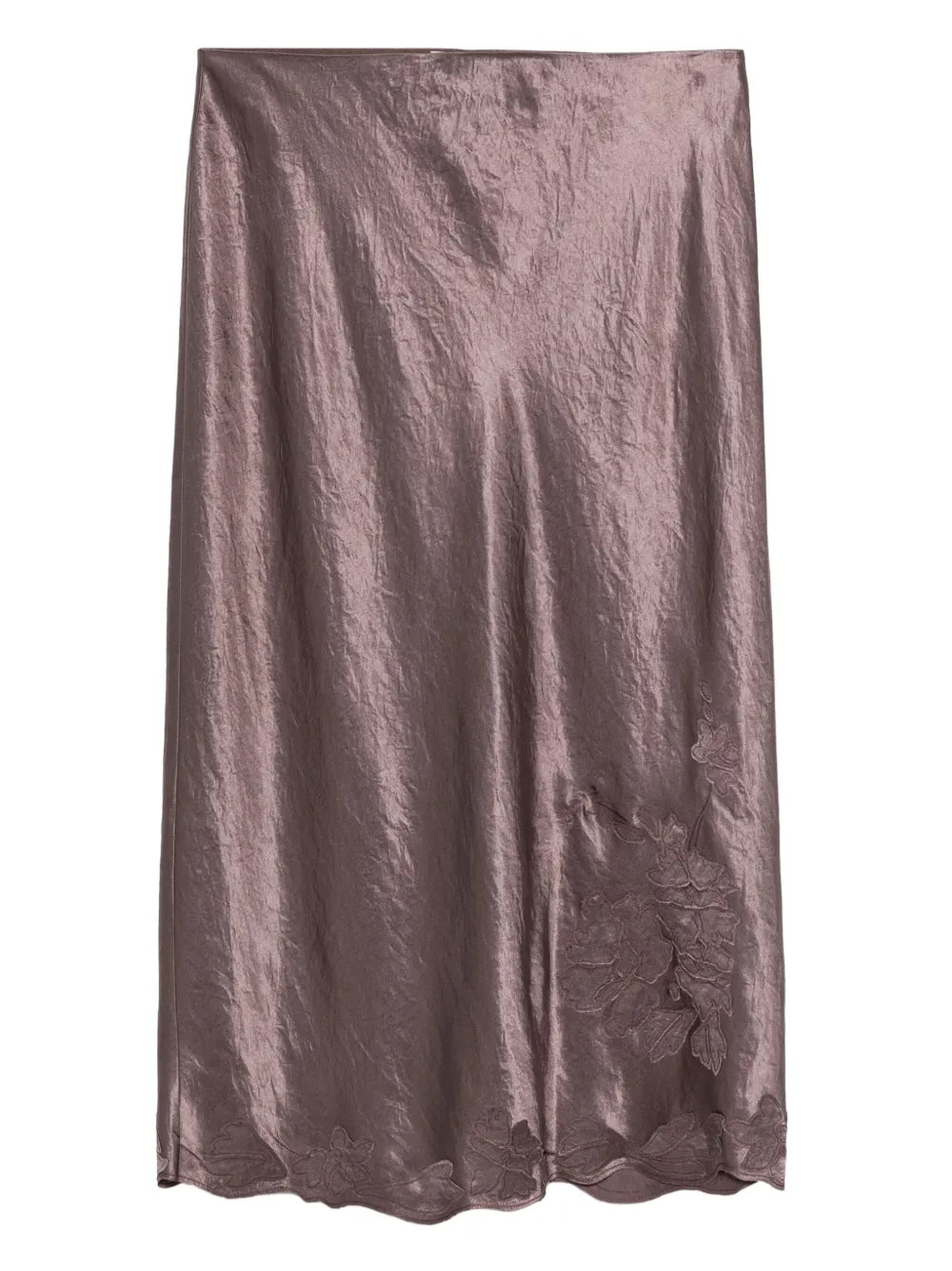 Satin-finish midi skirt-VINCE-Verso