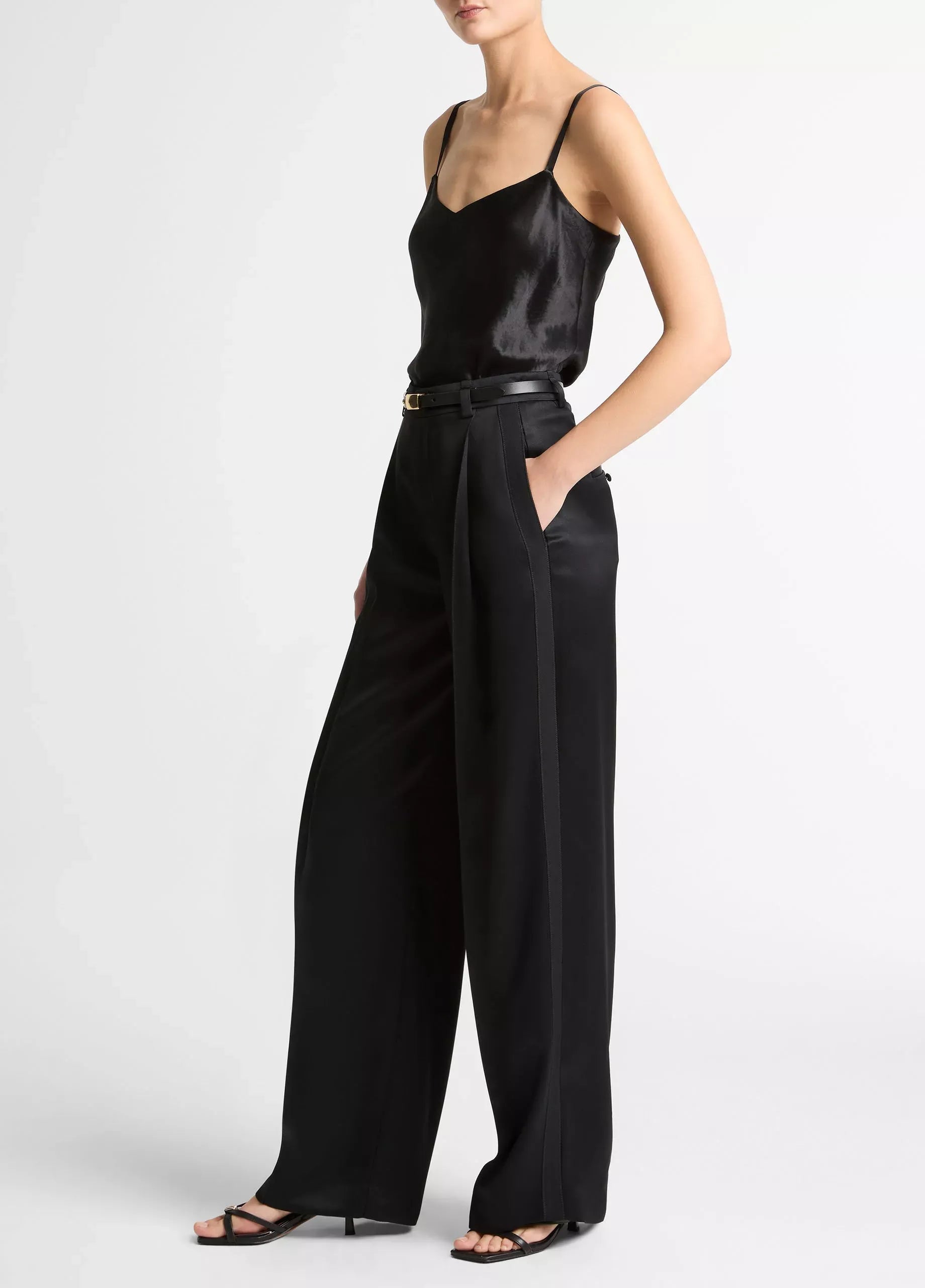 Satin high-waist trouser-VINCE-Verso