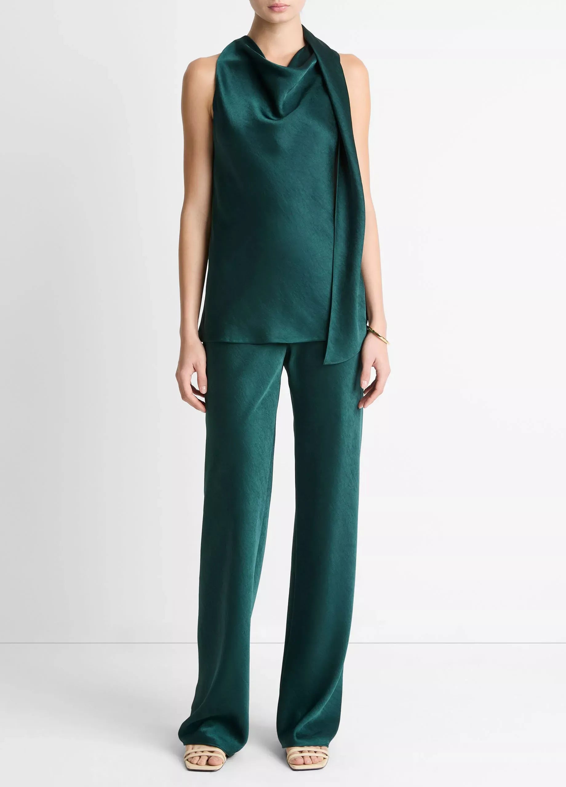 Satin scarf top-VINCE-Verso