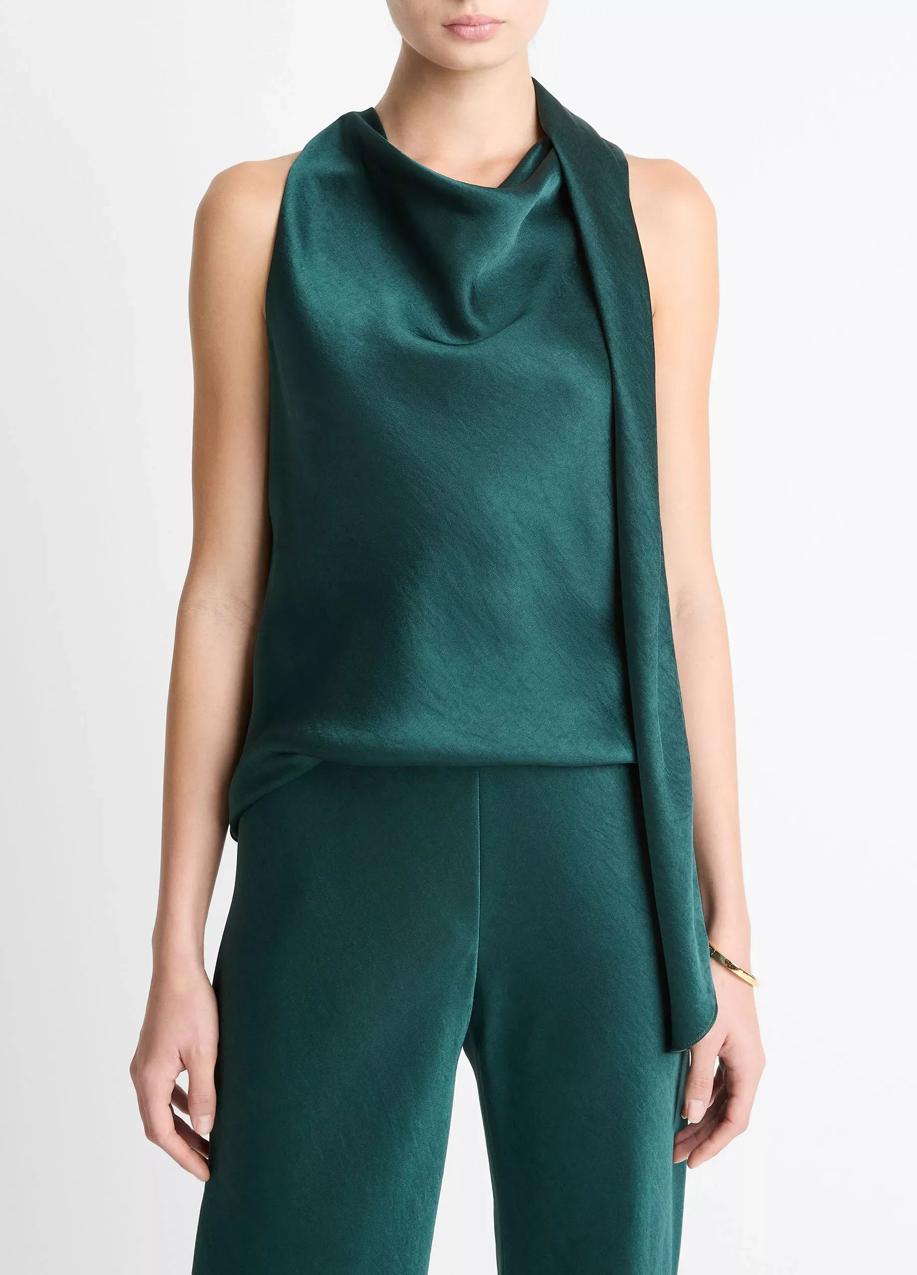 Satin scarf top-VINCE-Verso
