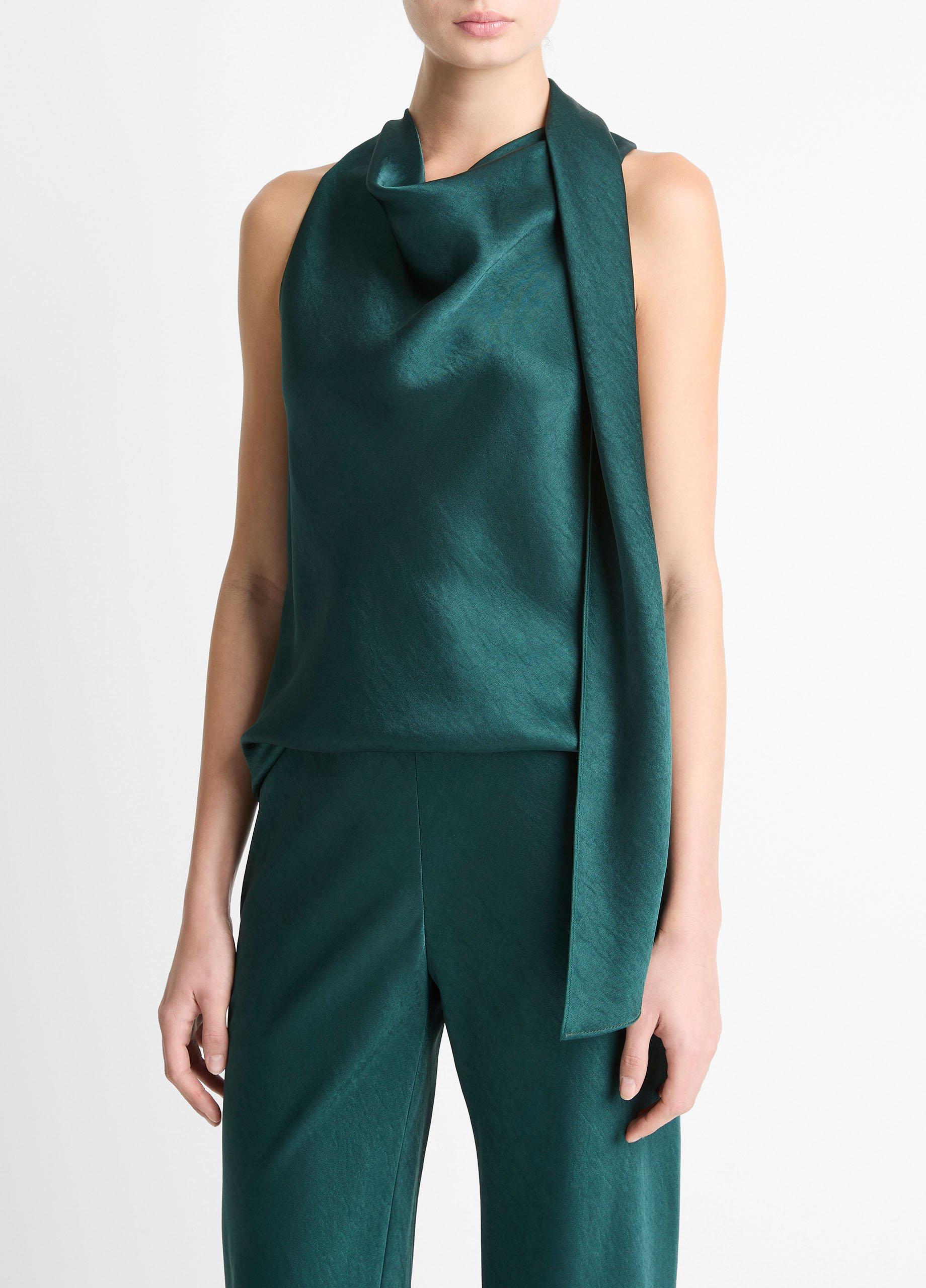 Satin Scarf Top-VINCE-Verso