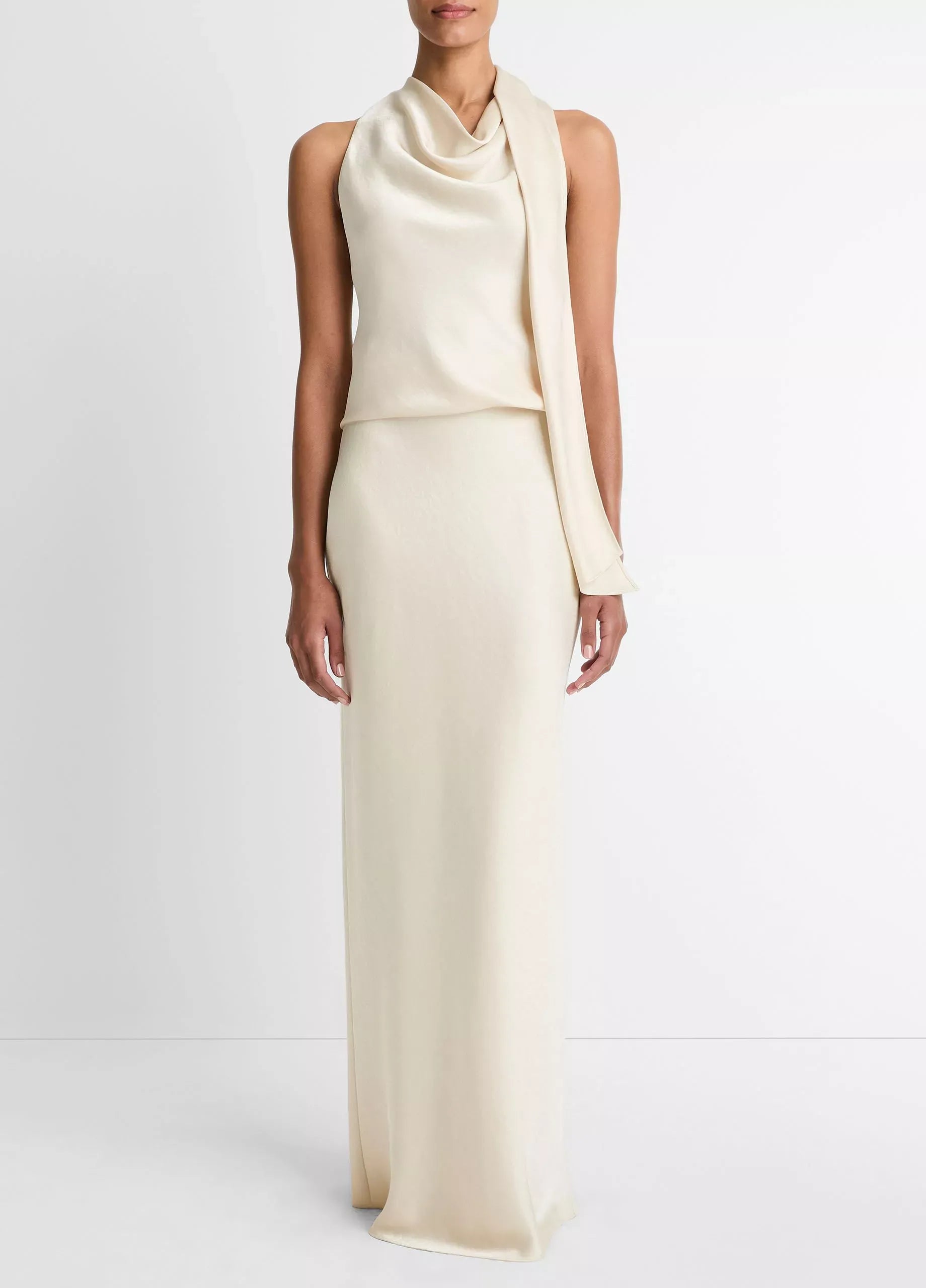 Satin scarf top-VINCE-Verso