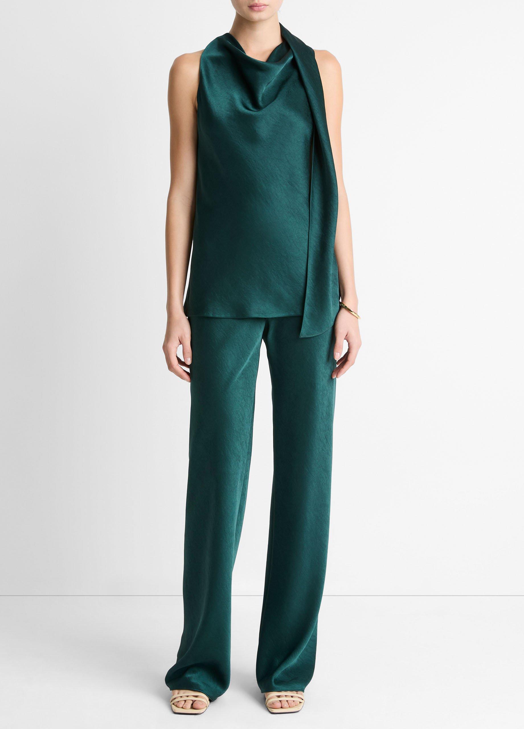 Satin Scarf Top-VINCE-Verso