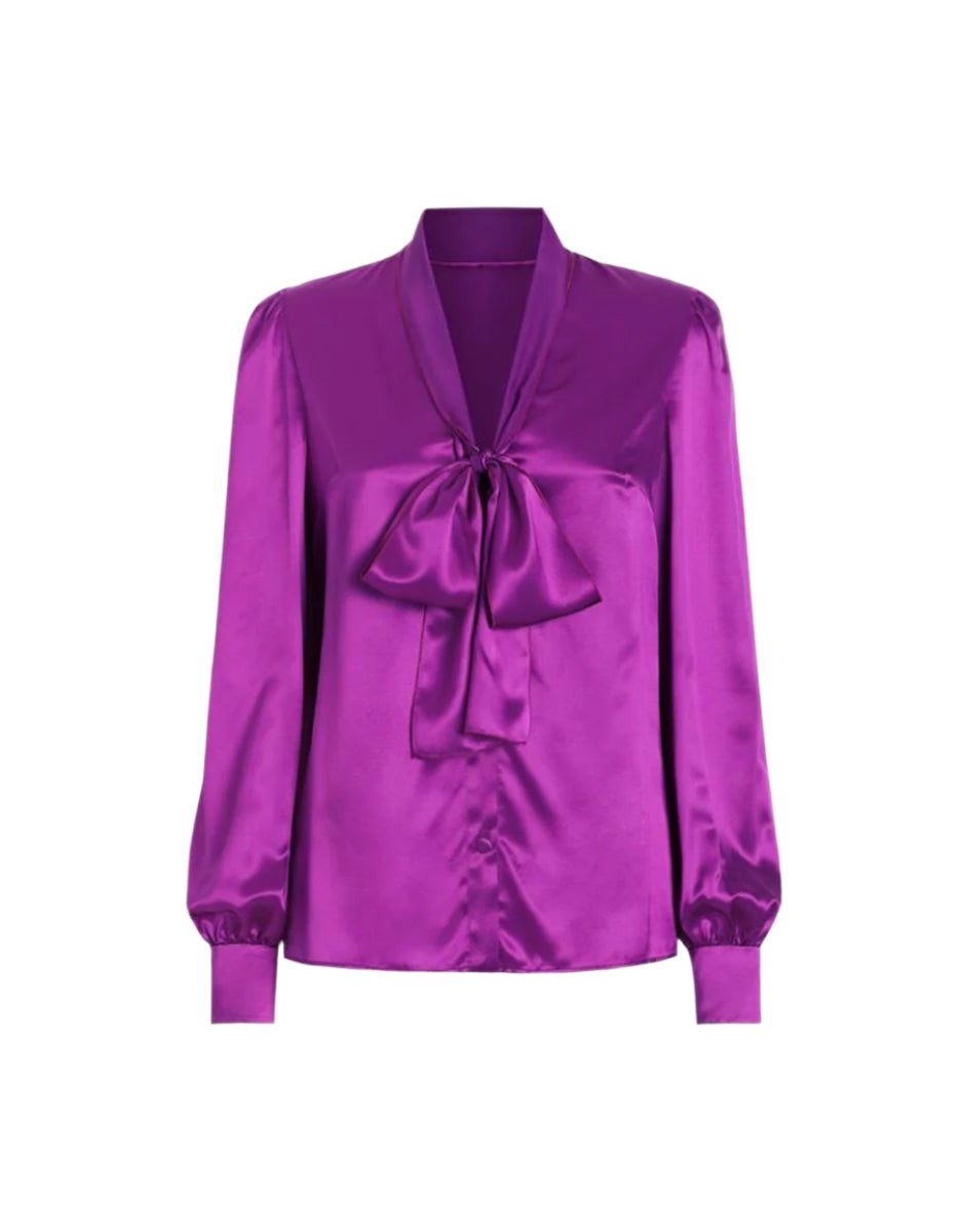 SATIN SHIRT WITH PUSSY-BOW -  DOLCE & GABBANA -  Verso