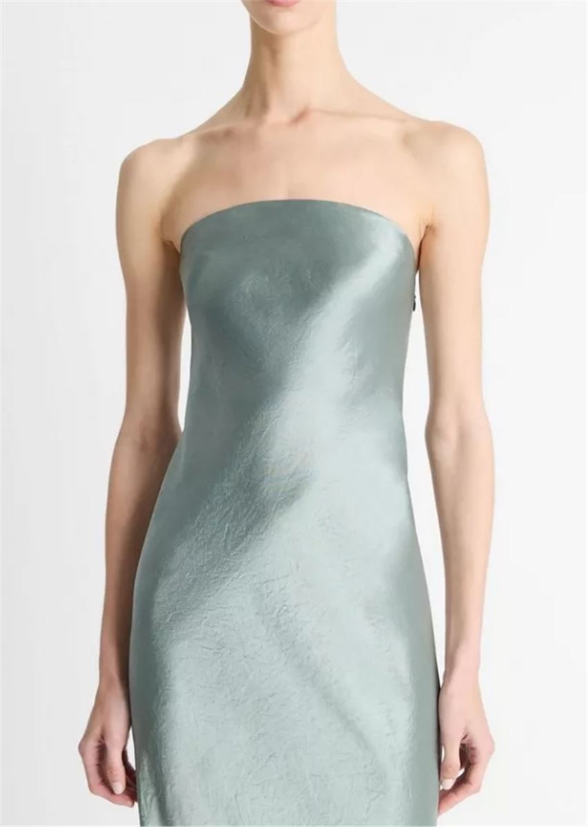 SATIN STRAPLESS MAXI DRESS-VINCE-Verso