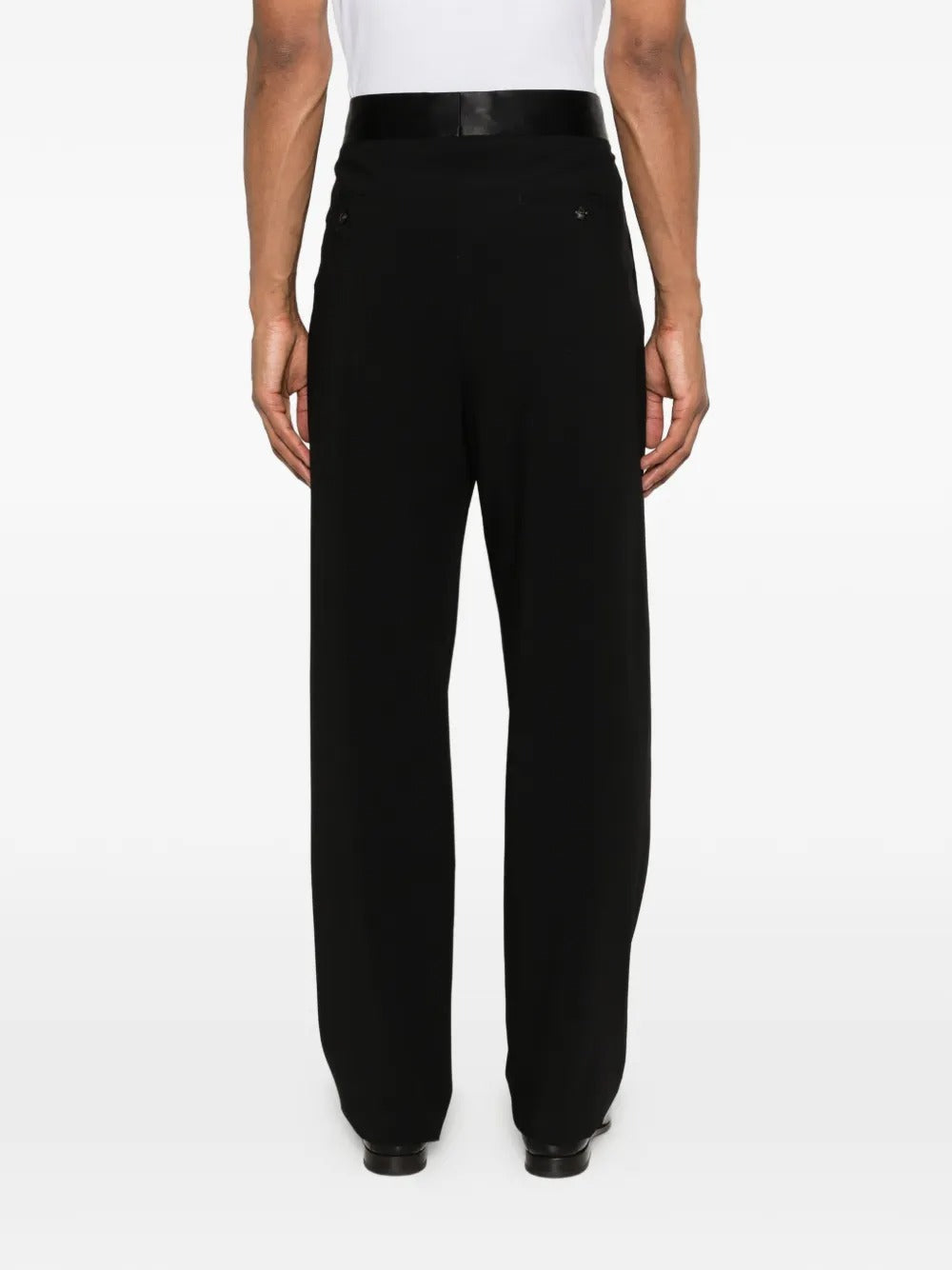 Satin-trim Trousers-GIORGIO ARMANI-Verso