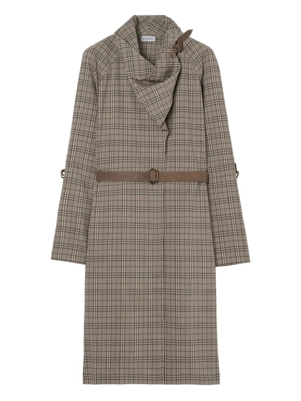 Scarf-collar checked mini dress-BURBERRY-Verso