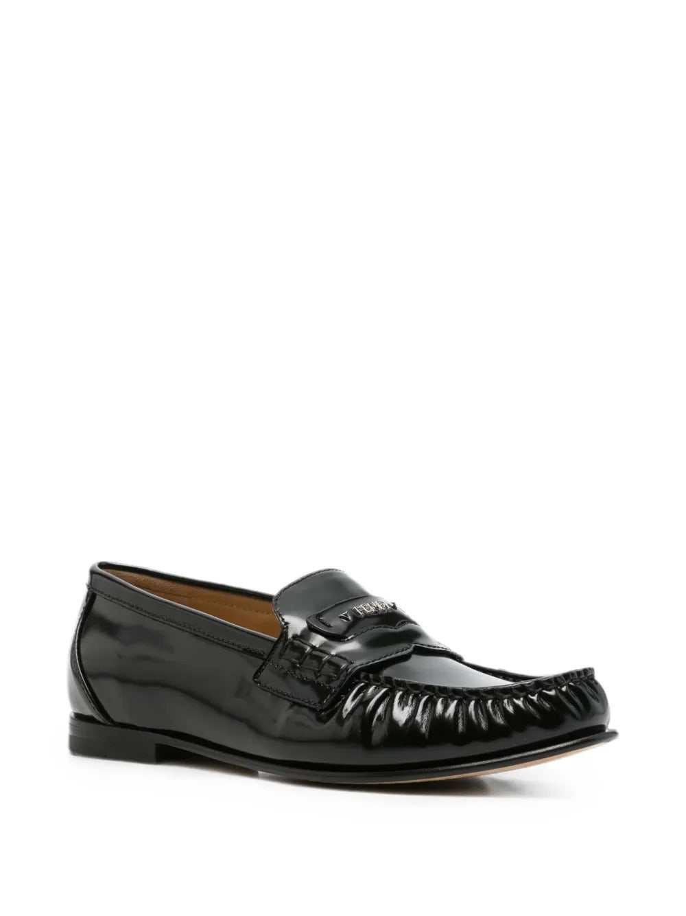 Scrunch logo-plaque gathered loafers-FENDI-Verso