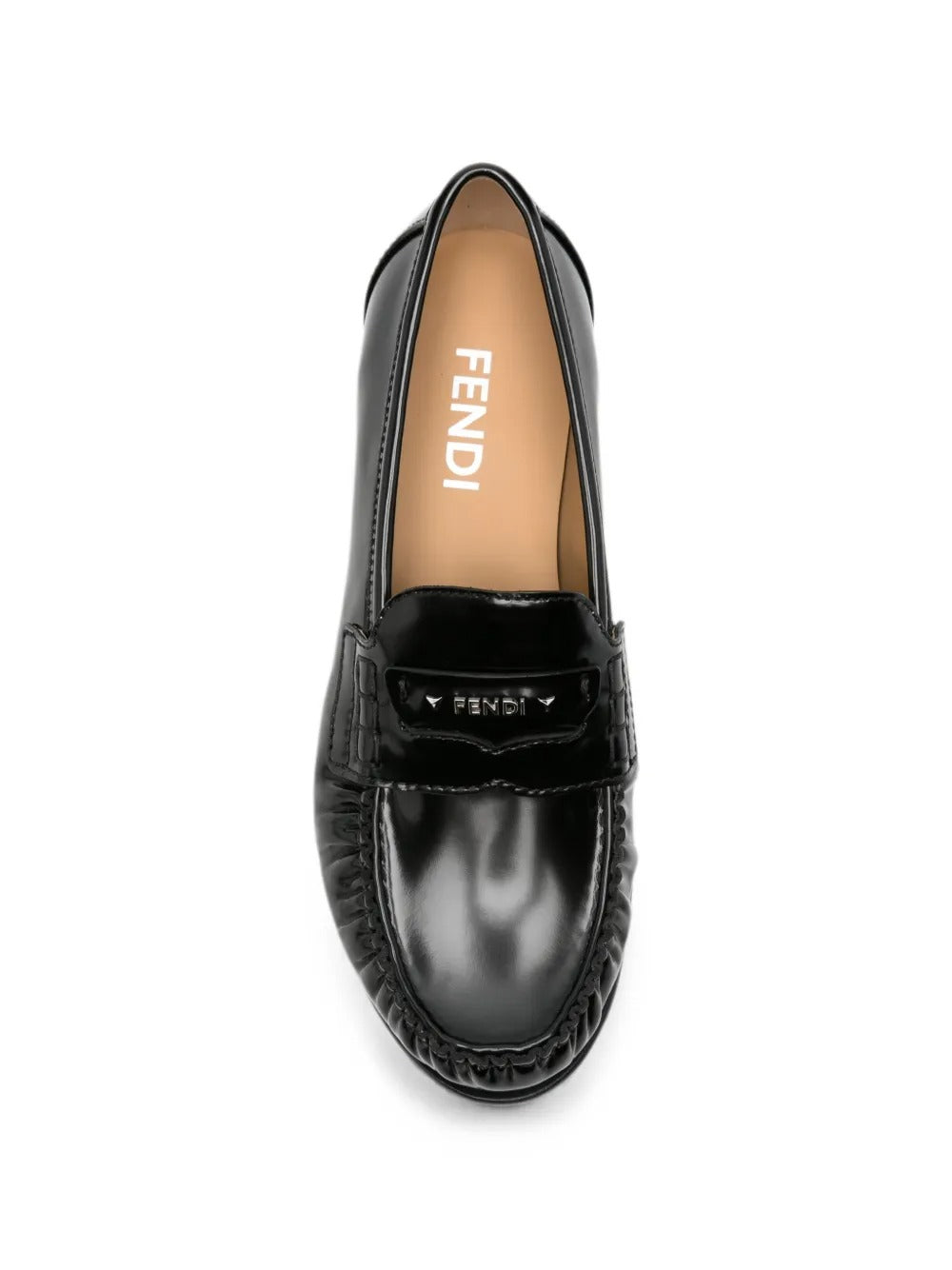 Scrunch logo-plaque gathered loafers-FENDI-Verso