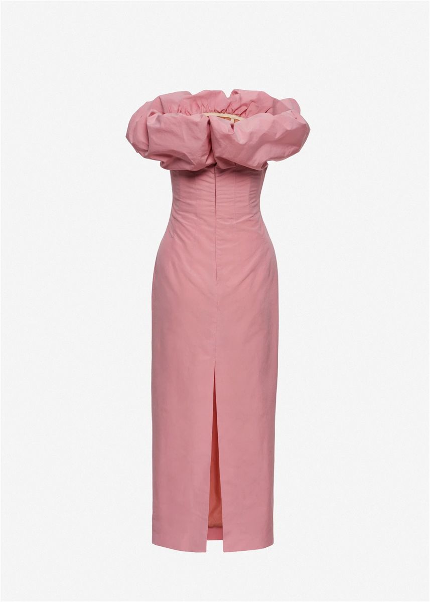Sculptural neckline fitted dress in pink-MAGDA BUTRYM-Verso