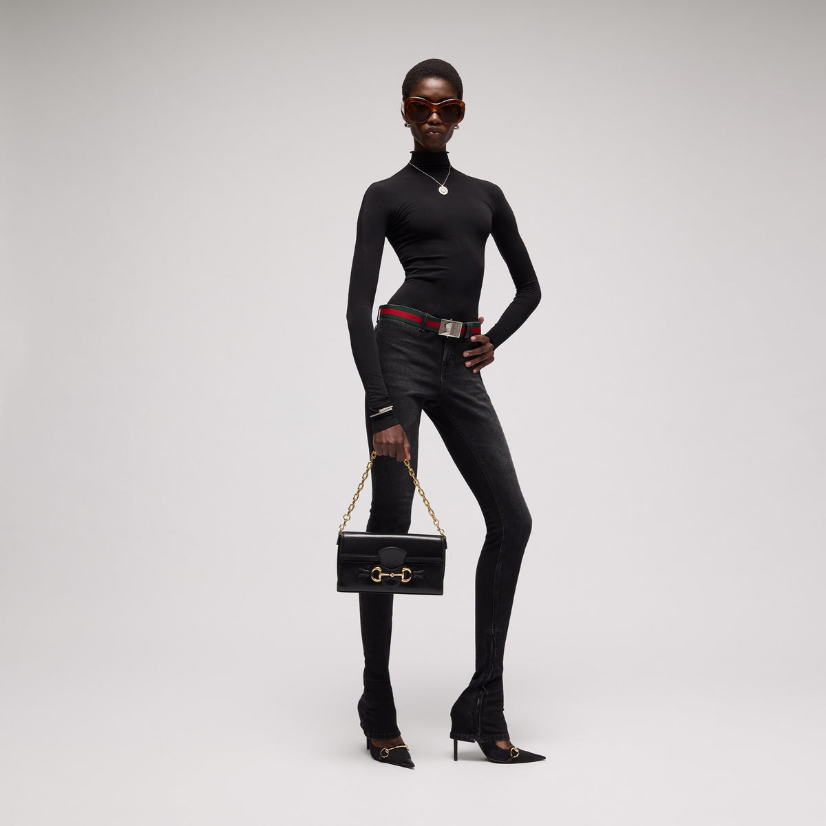 Seamless Stretch Nylon Jersey Top-GUCCI-Verso
