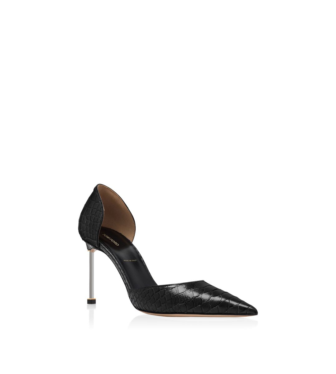 Semi shiny printed python spire d'orsay pump