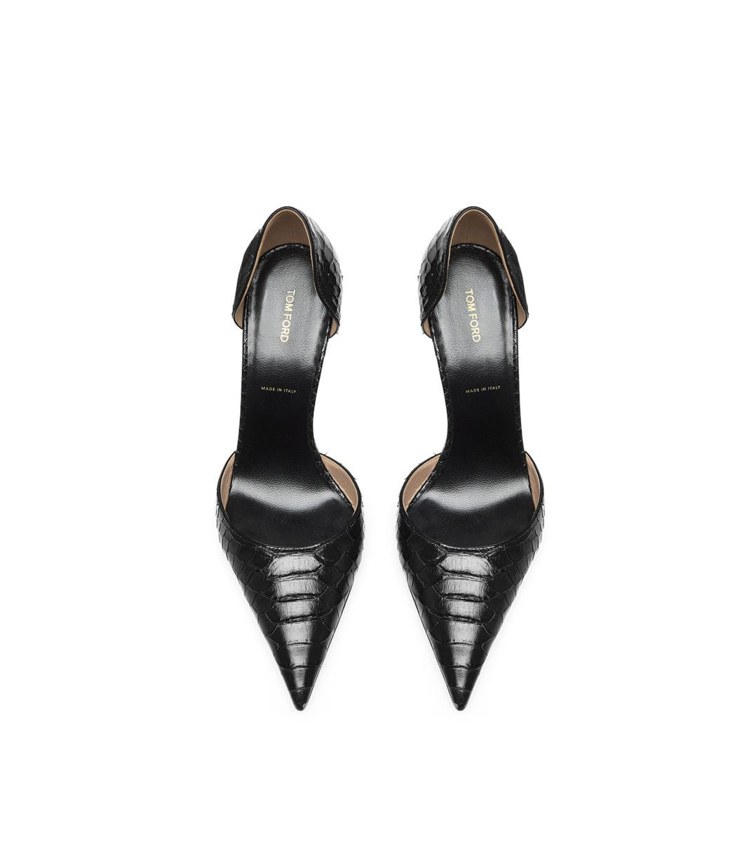 Semi shiny printed python spire d'orsay pump