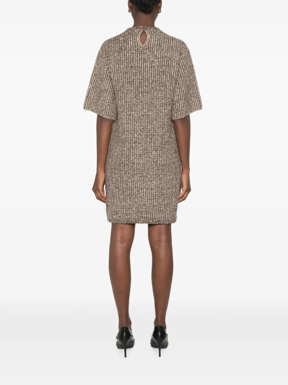 Sequin-embellished bouclé mini dress-FABIANA FILIPPI-Verso