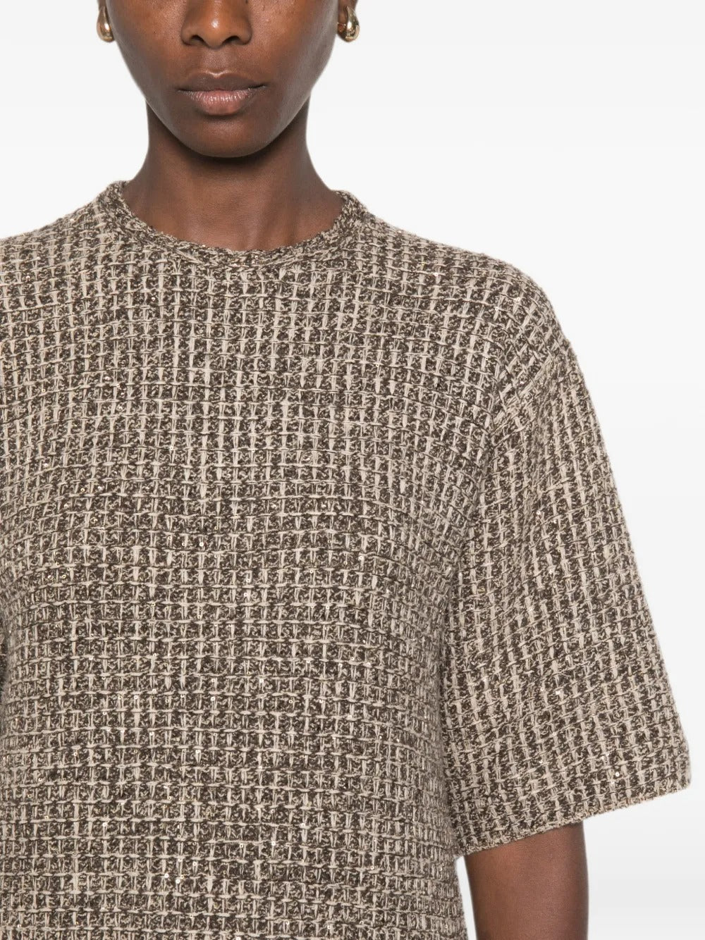 Sequin-embellished bouclé mini dress-FABIANA FILIPPI-Verso