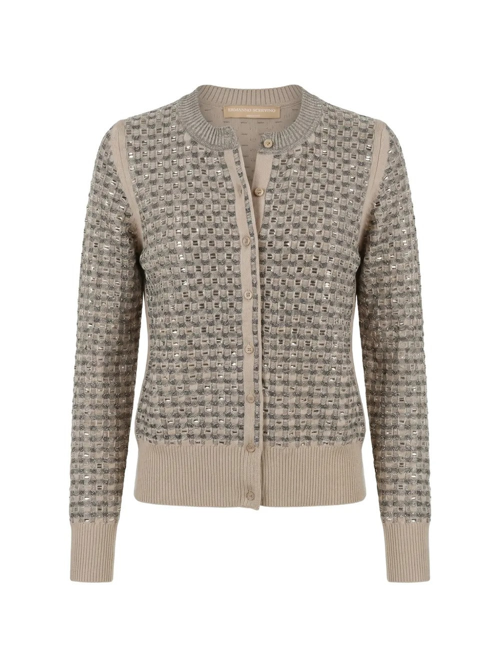 Sequin-embellished long-sleeve cardigan-ERMANNO SCERVINO-Verso