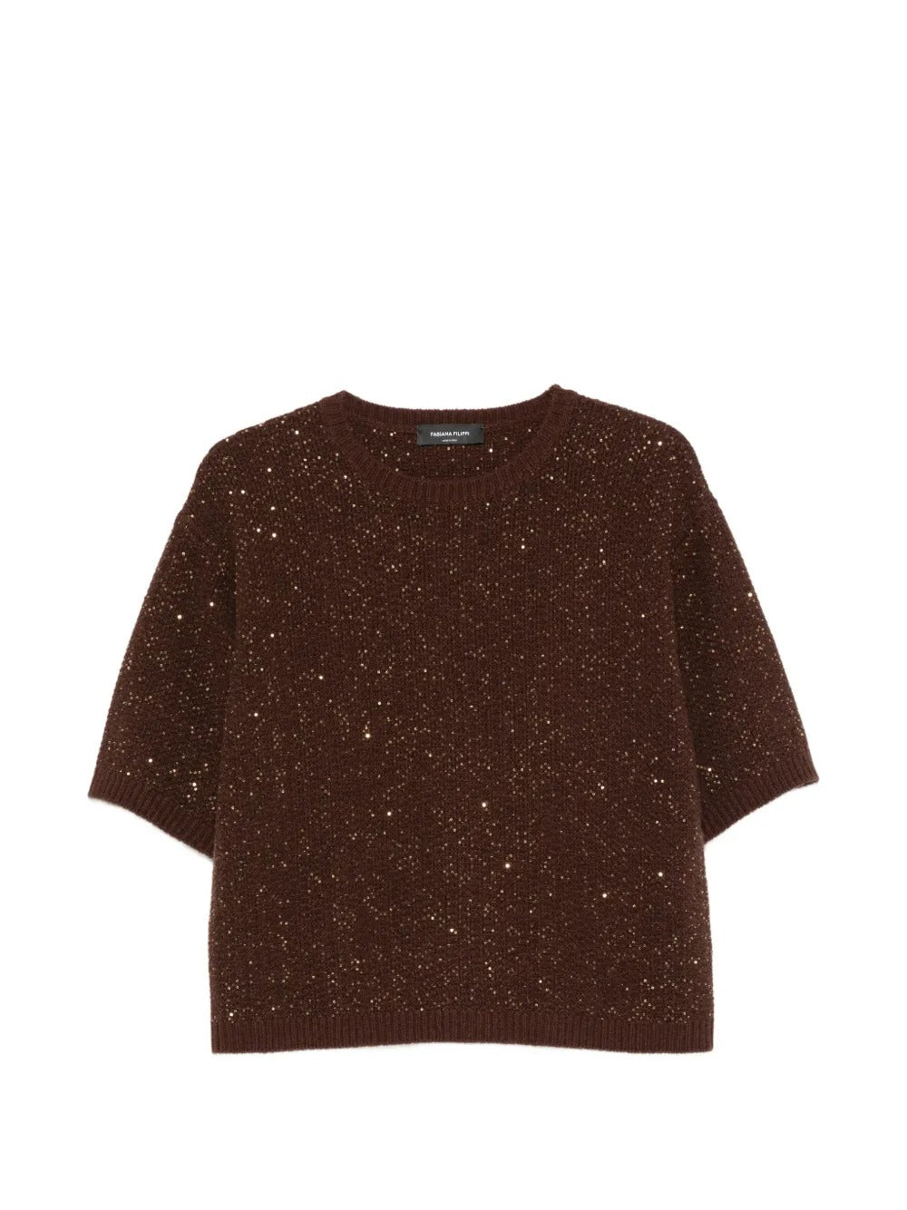 Sequin-embellished short-sleeve sweater-FABIANA FILIPPI-313039-40-Verso