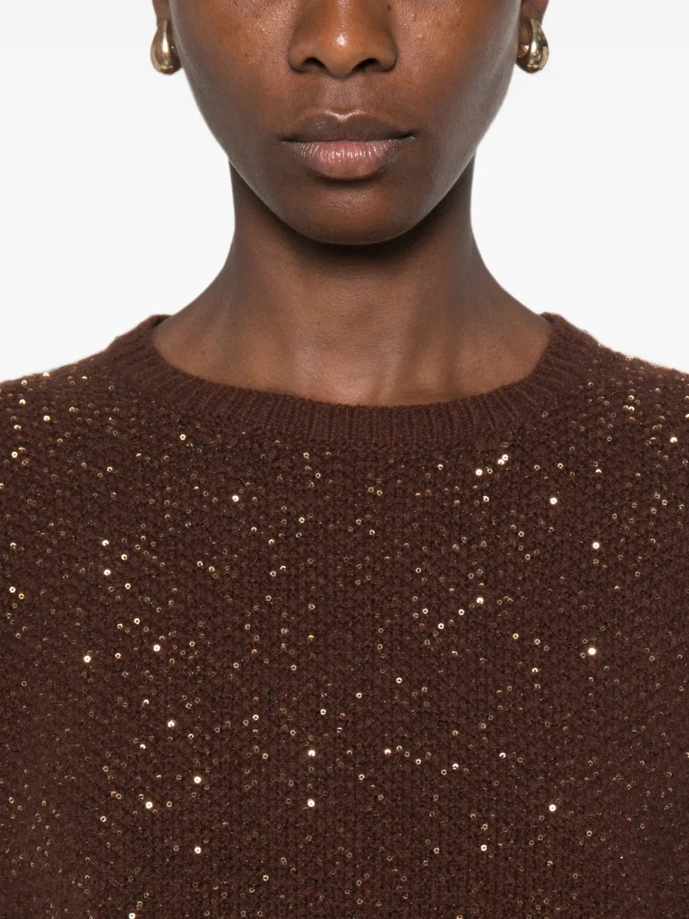 Sequin-embellished short-sleeve sweater-FABIANA FILIPPI-Verso
