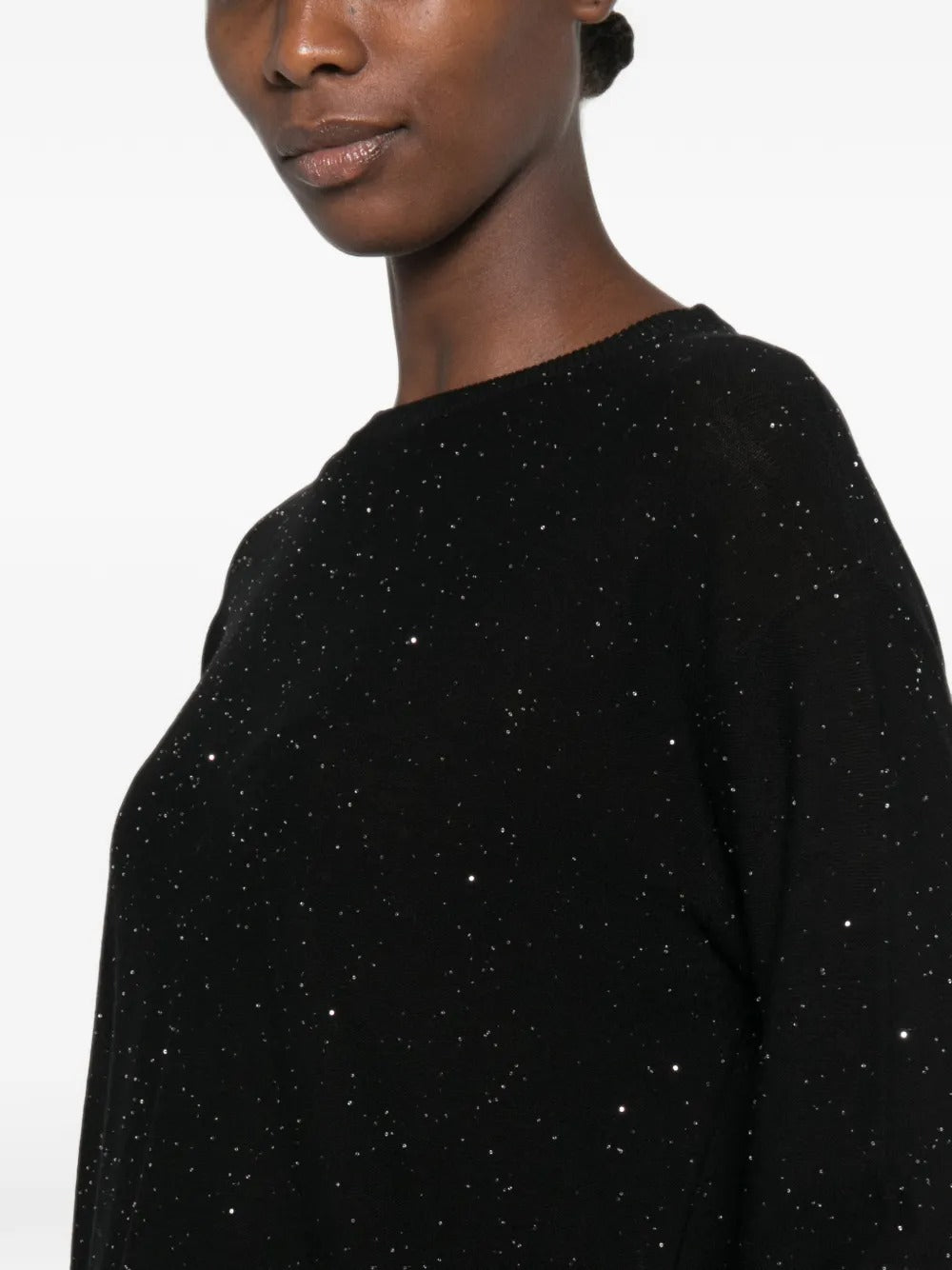 Sequin-embellished wool sweater-FABIANA FILIPPI-Verso