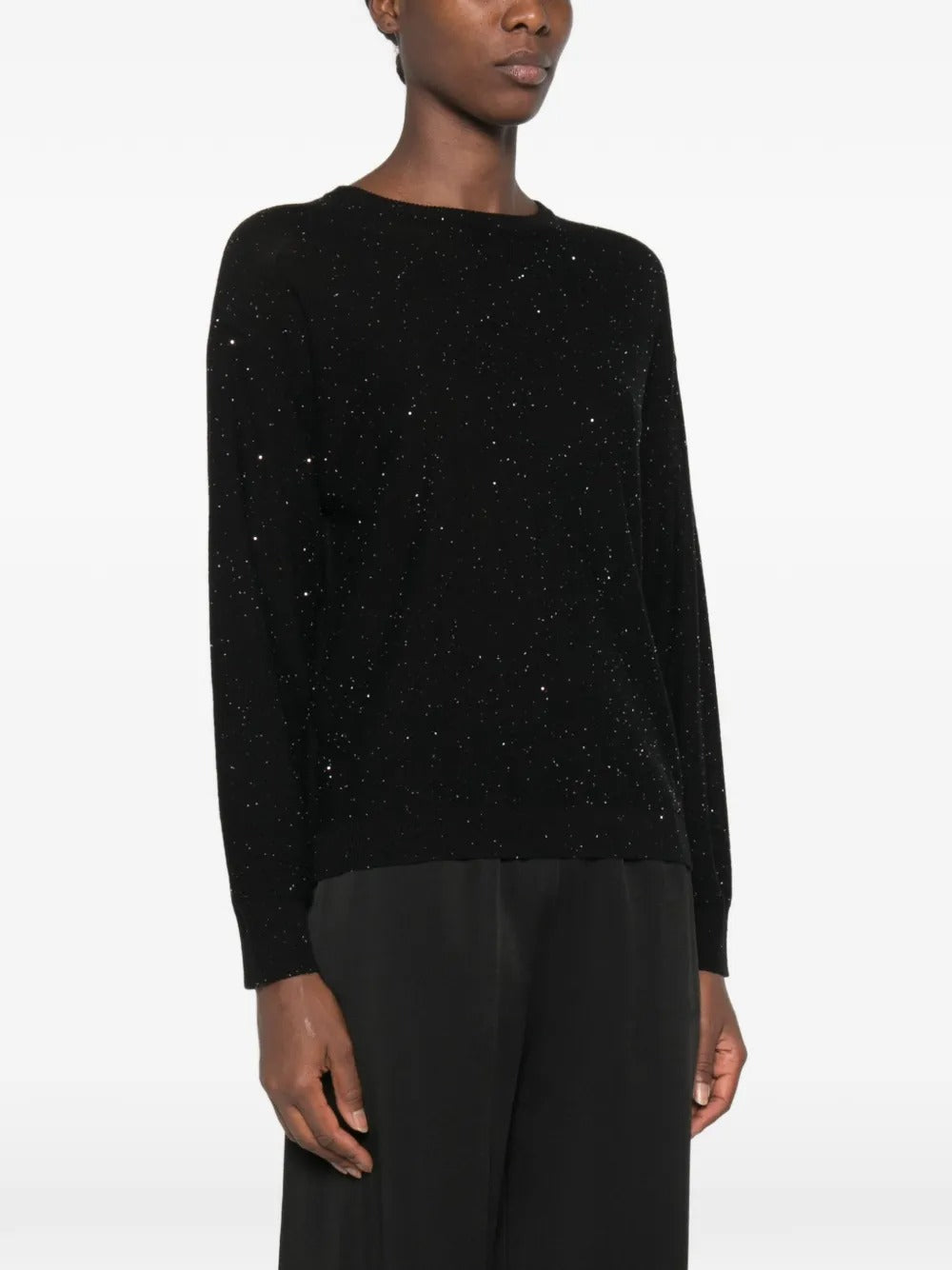 Sequin-embellished wool sweater-FABIANA FILIPPI-Verso