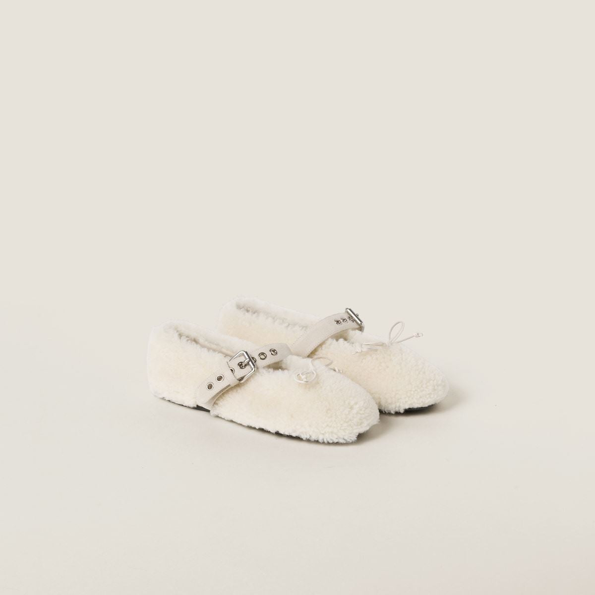 Shearling ballerinas-MIU MIU-Verso