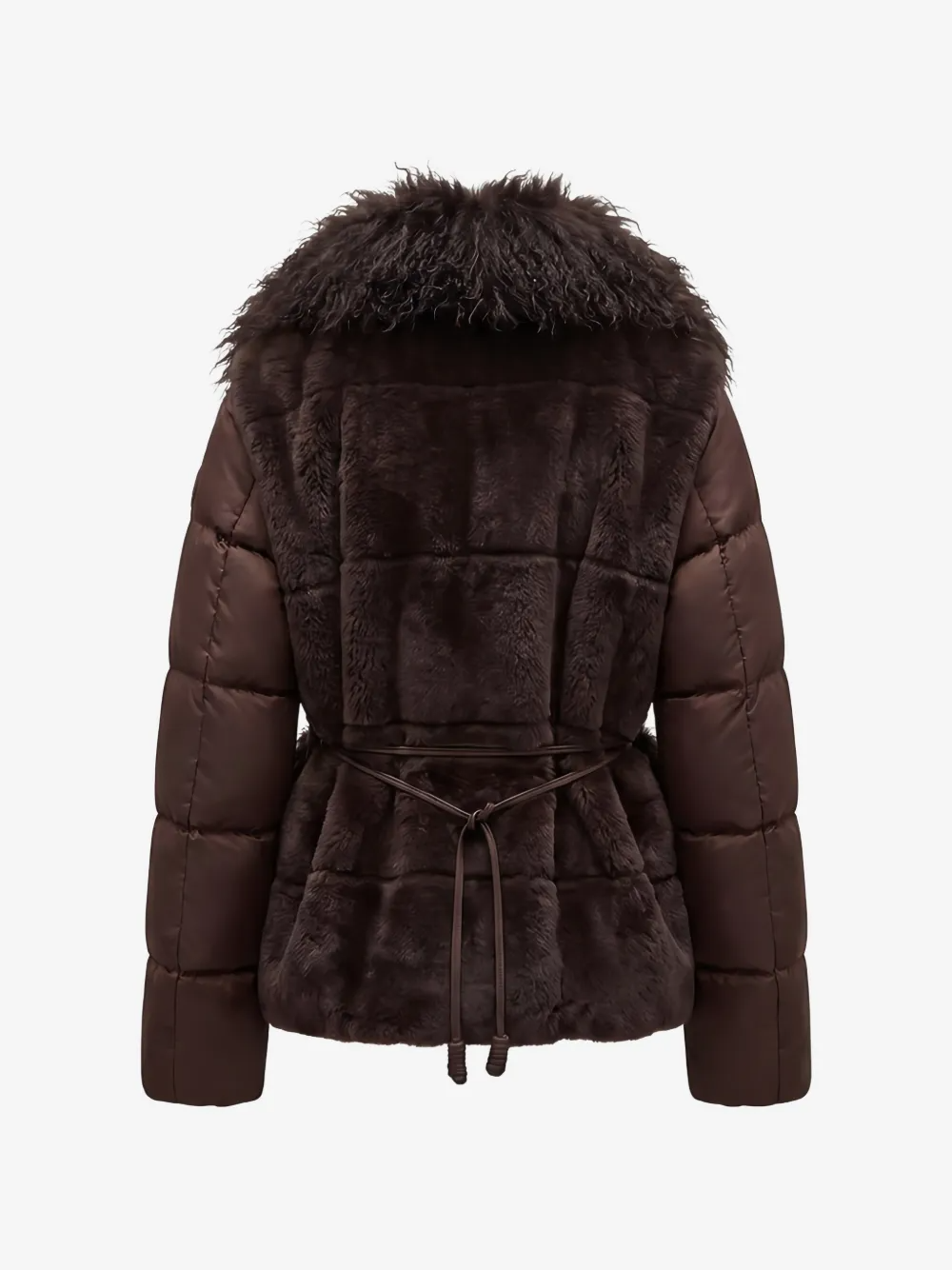 Shearling-trim padded jacket-MONCLER-Verso