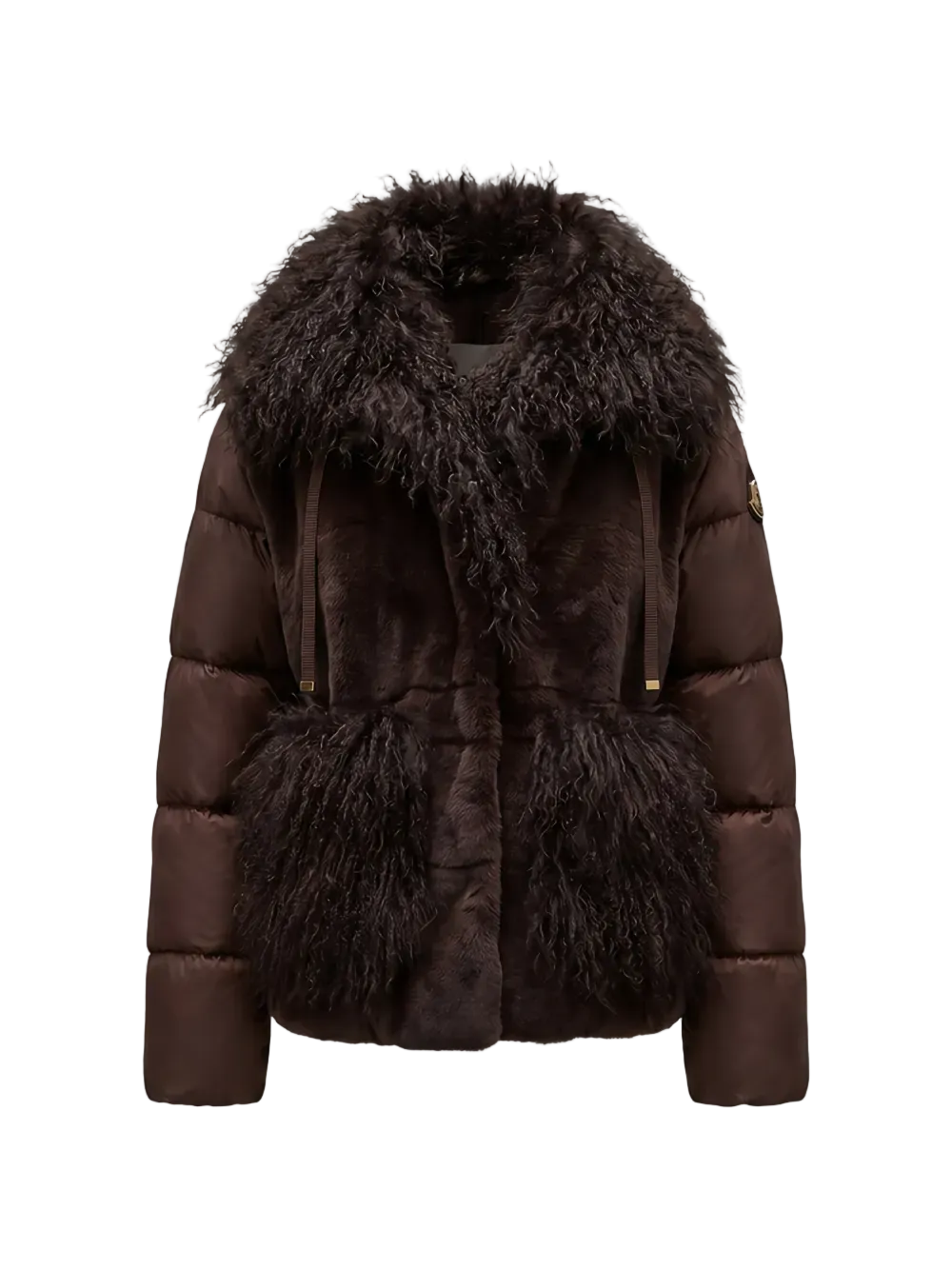 Shearling-trim padded jacket-MONCLER-312347-0-Verso