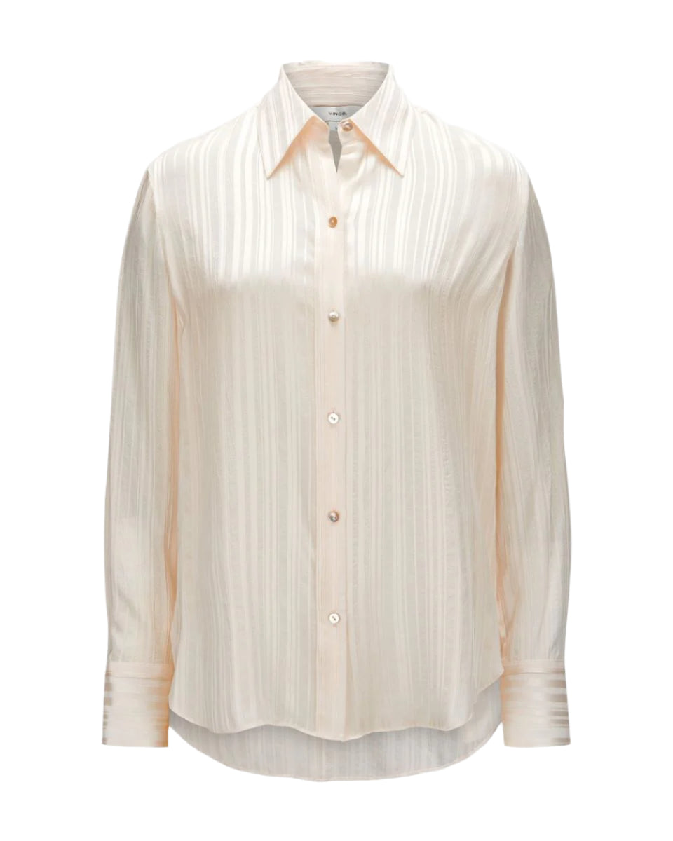 SHEER-STRIPE PINTUCK BLOUSE -  VINCE -  Verso