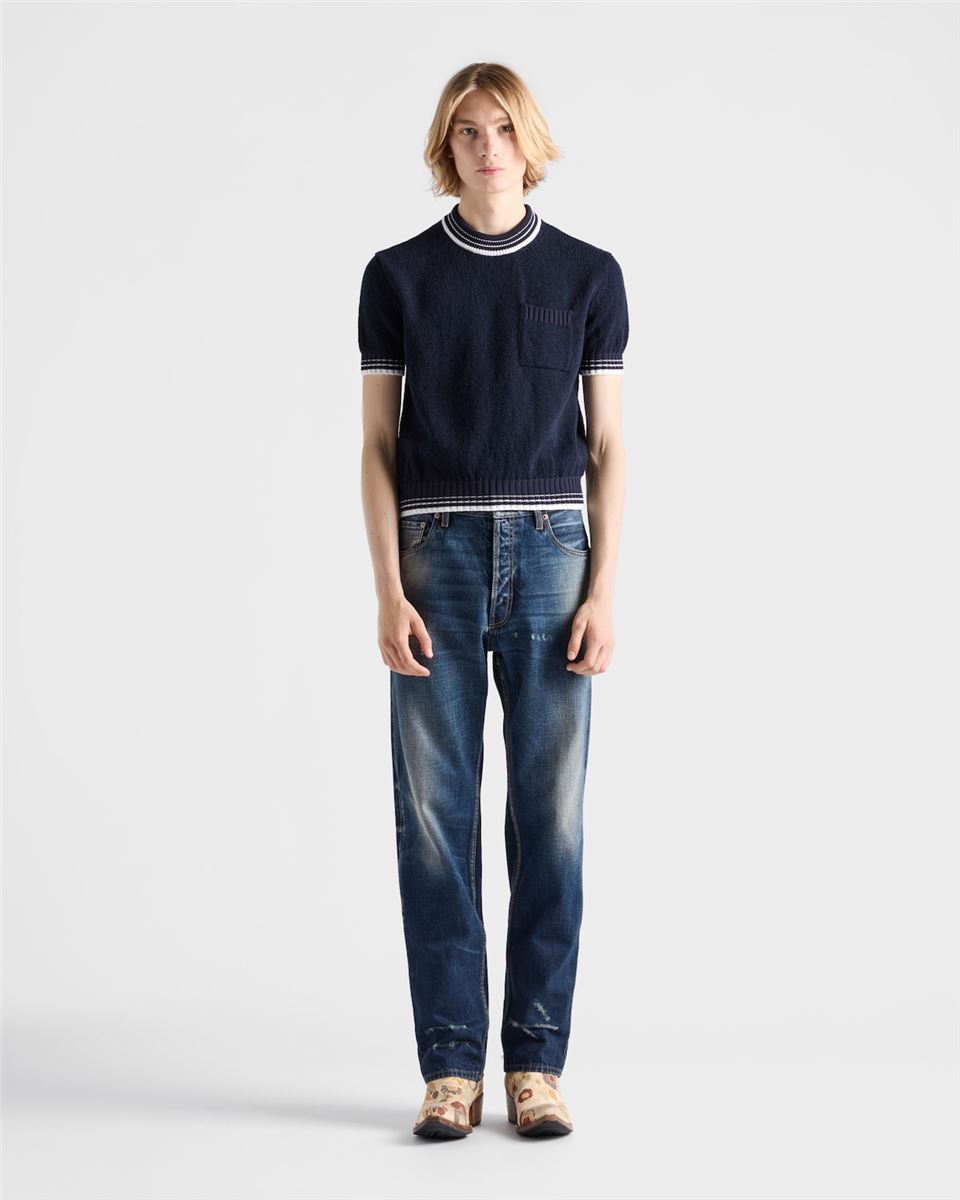 shetland wool crew-neck sweater-PRADA-Verso