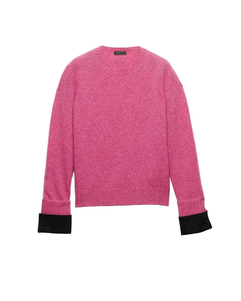 PRADA マルチカラー ブロックパターン セーター 48size M Prada Shetland Wool Crew-Neck Sweater | Verso