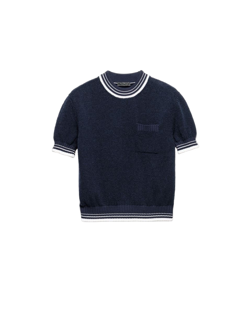 shetland wool crew-neck sweater-PRADA-Verso