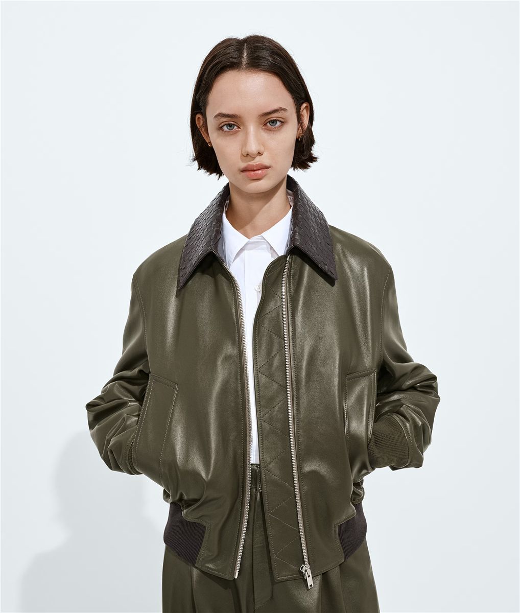 Shiny Leather Blouson-BOTTEGA VENETA-Verso